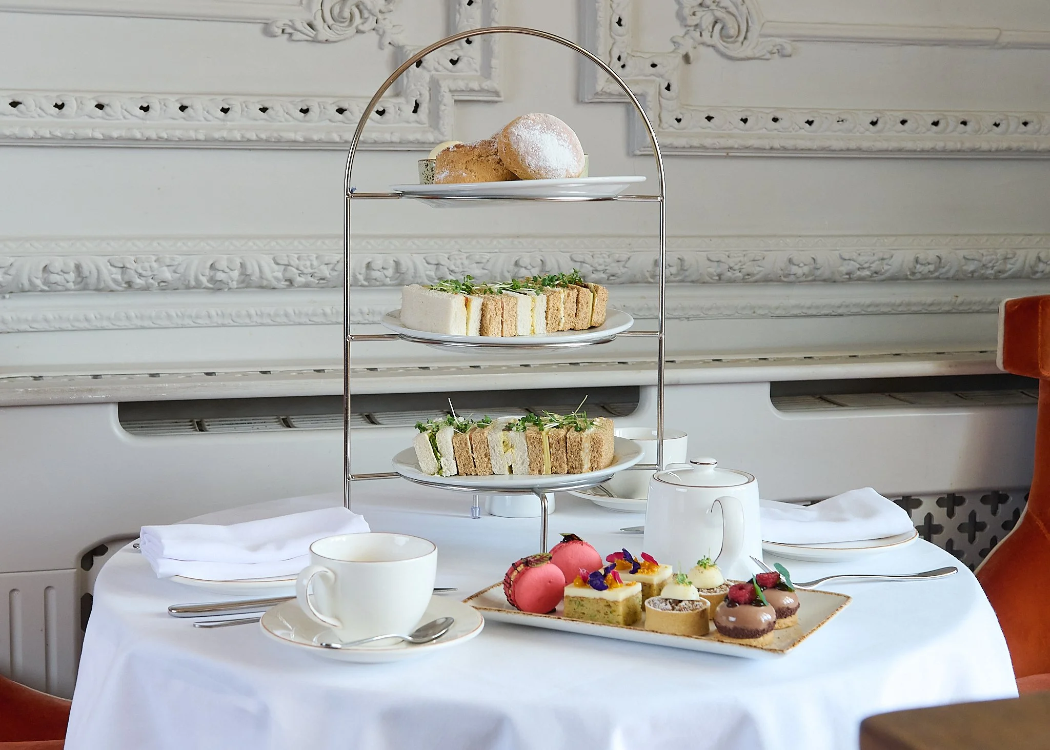 Roseate Edinburgh afternoon tea stand – hotel food photography Edinburgh Scotland