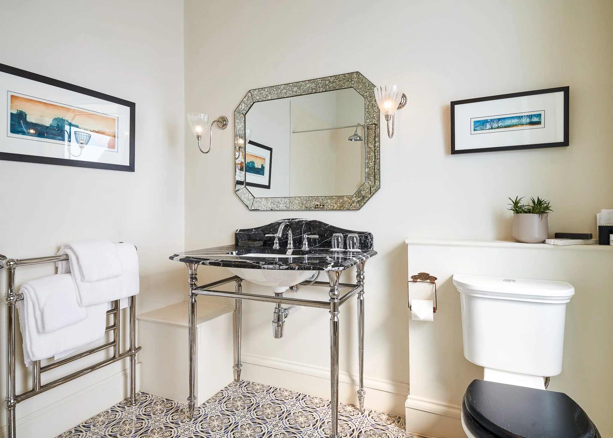 Roseate Edinburgh vintage bathroom vanity – hotel interior photographer Edinburgh Scotland