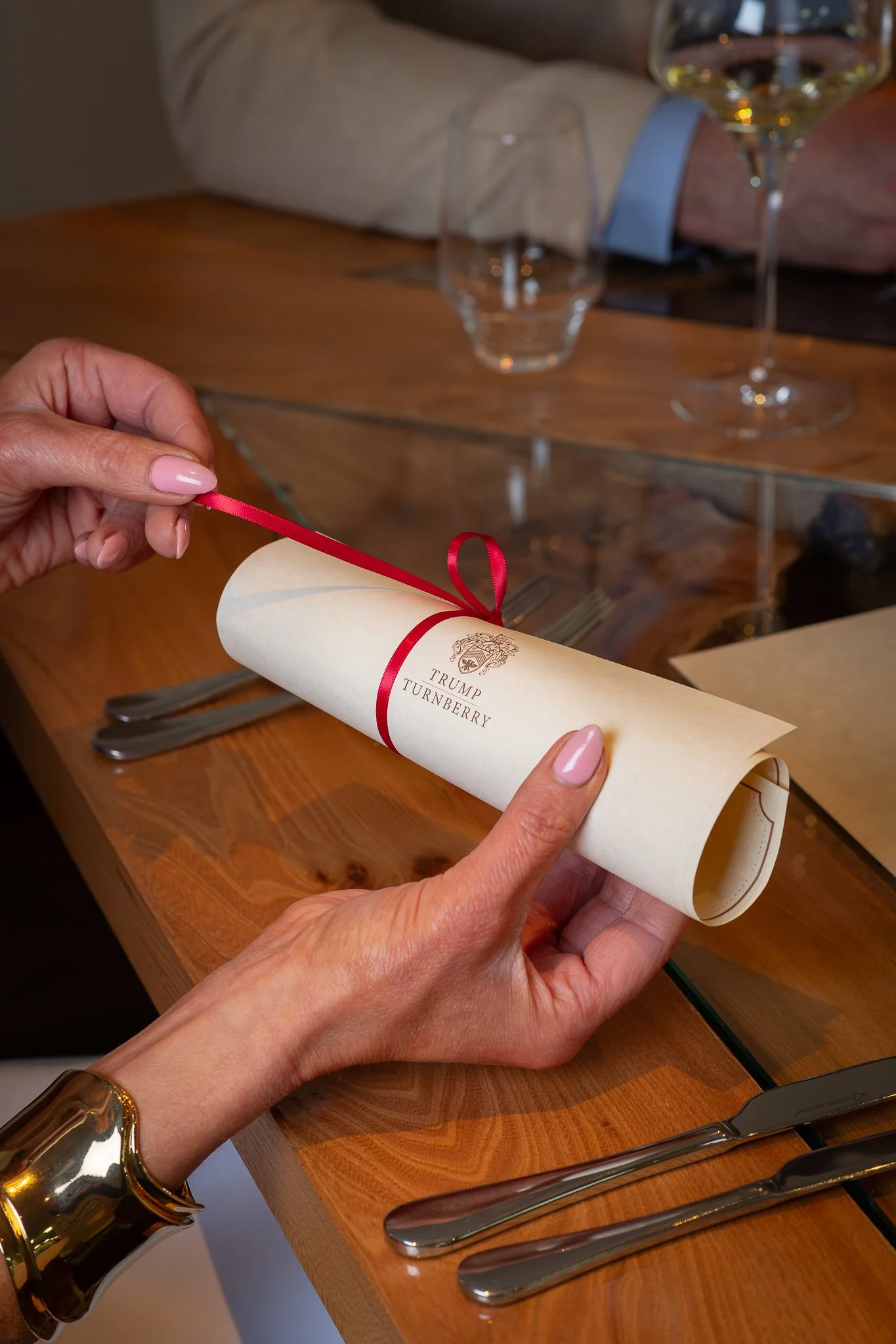 Trump Turnberry hand rolled tasting menu scroll – fine dining photography Scotland