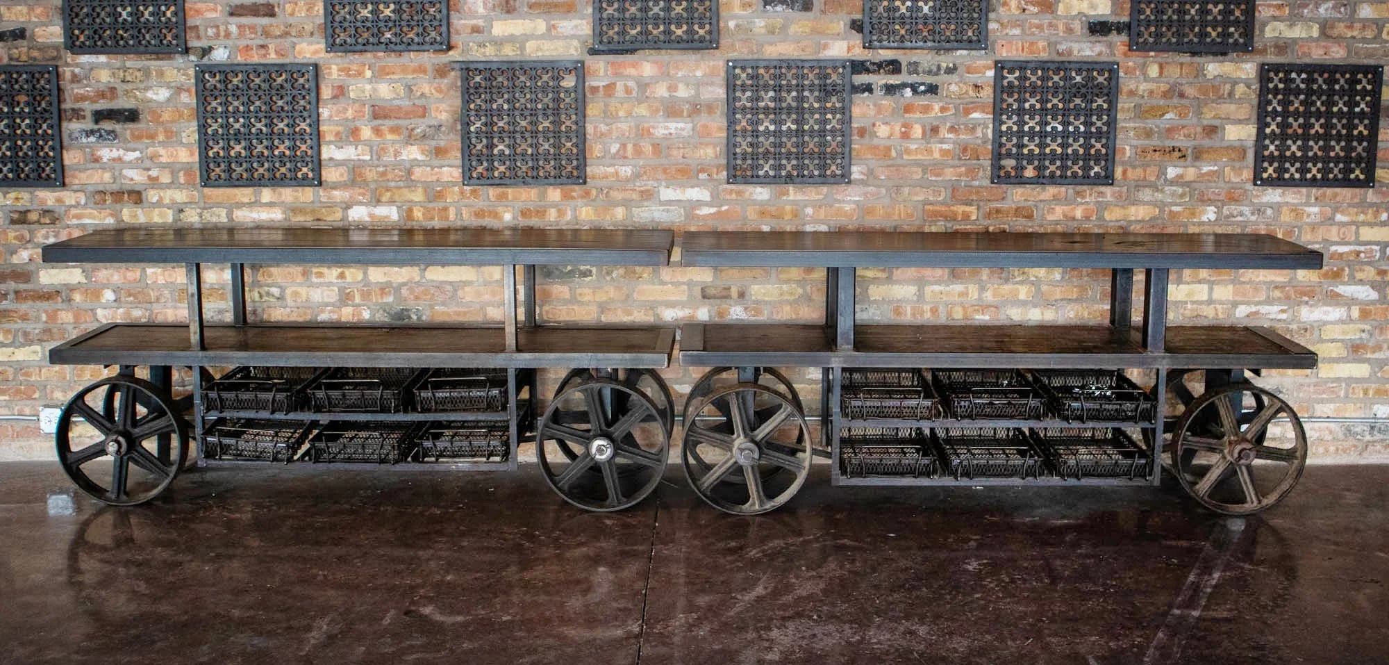 (2) Antique Metal Bar Carts (South Building 1st Floor Use Only)