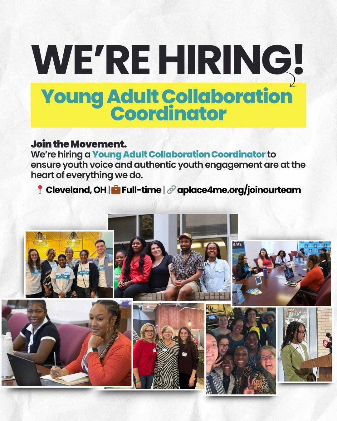 Join our team! We&rsquo;re hiring a Young Adult Collaboration Coordinator to ensure youth voice and authentic youth engagement are at the heart of everything we do. 🏠❤

Learn more and apply at aplace4me.org/joinourteam (link in bio)!