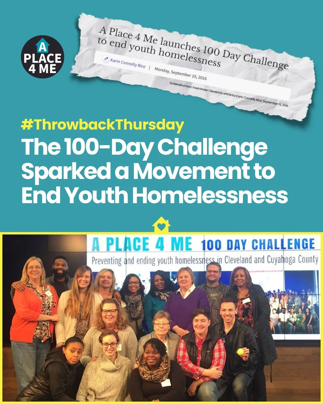 In 2016, Cleveland took on an ambitious goal: to house 100 youth experiencing homelessness in just 100 days.

What began as a time-limited challenge became a turning point for how our community works together to support young people. That spirit live