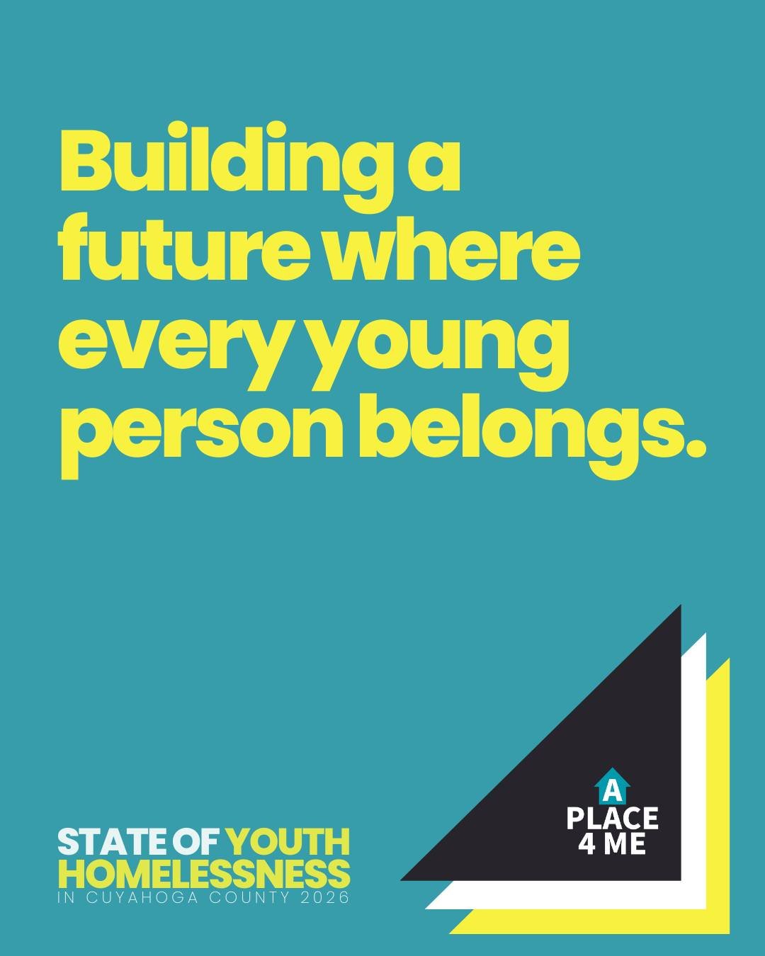 Building a community where every young person belongs. 🏠❤️ 

➡️ Explore the full 2026 State of Youth Homelessness in Cuyahoga County report and learn how you can be part of the solution at our website: aplace4me.org.