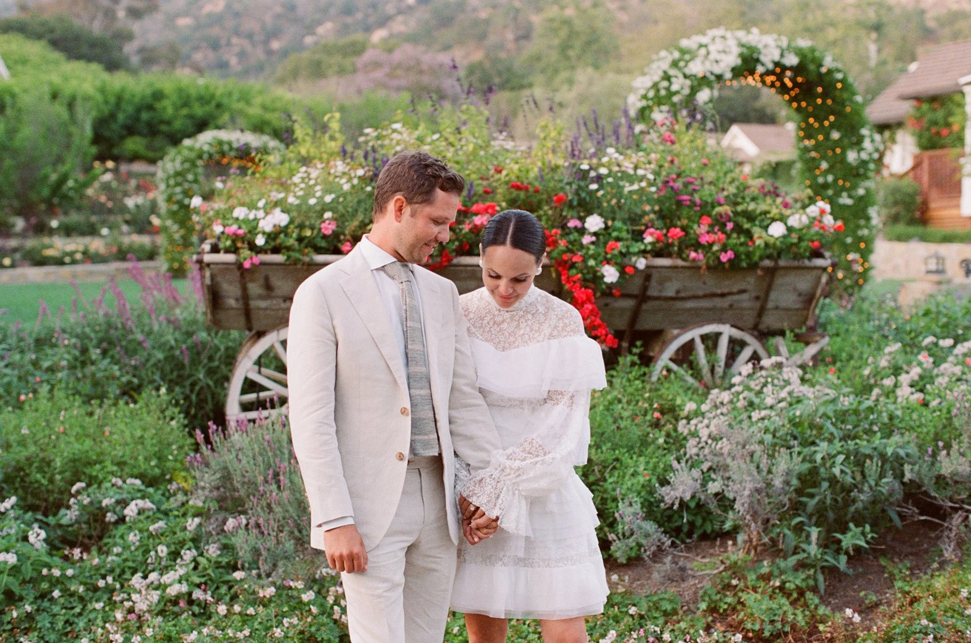 bride and groom in a ranch photographed by Michael and Anna Costa