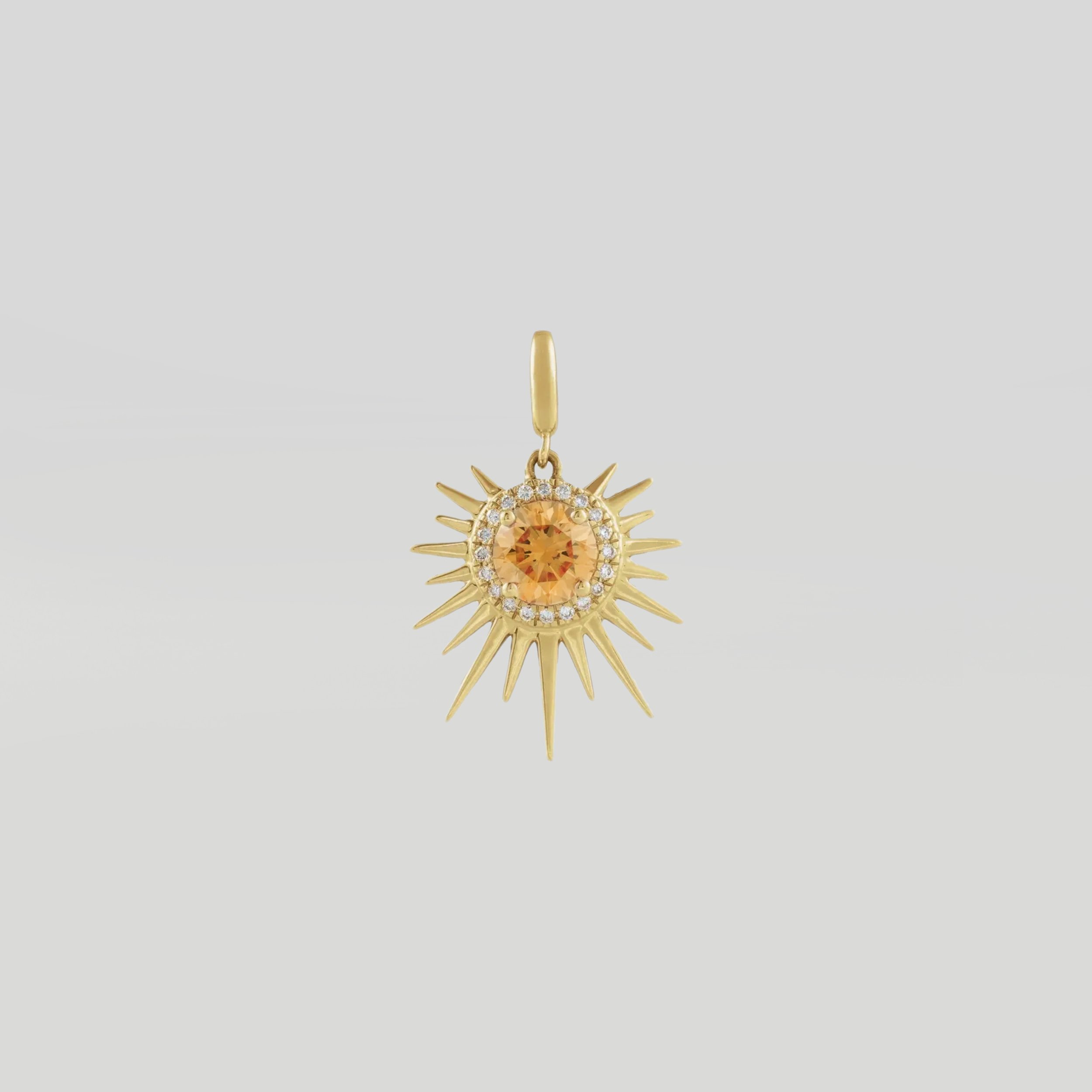 Citrine & Diamond Sun Charm