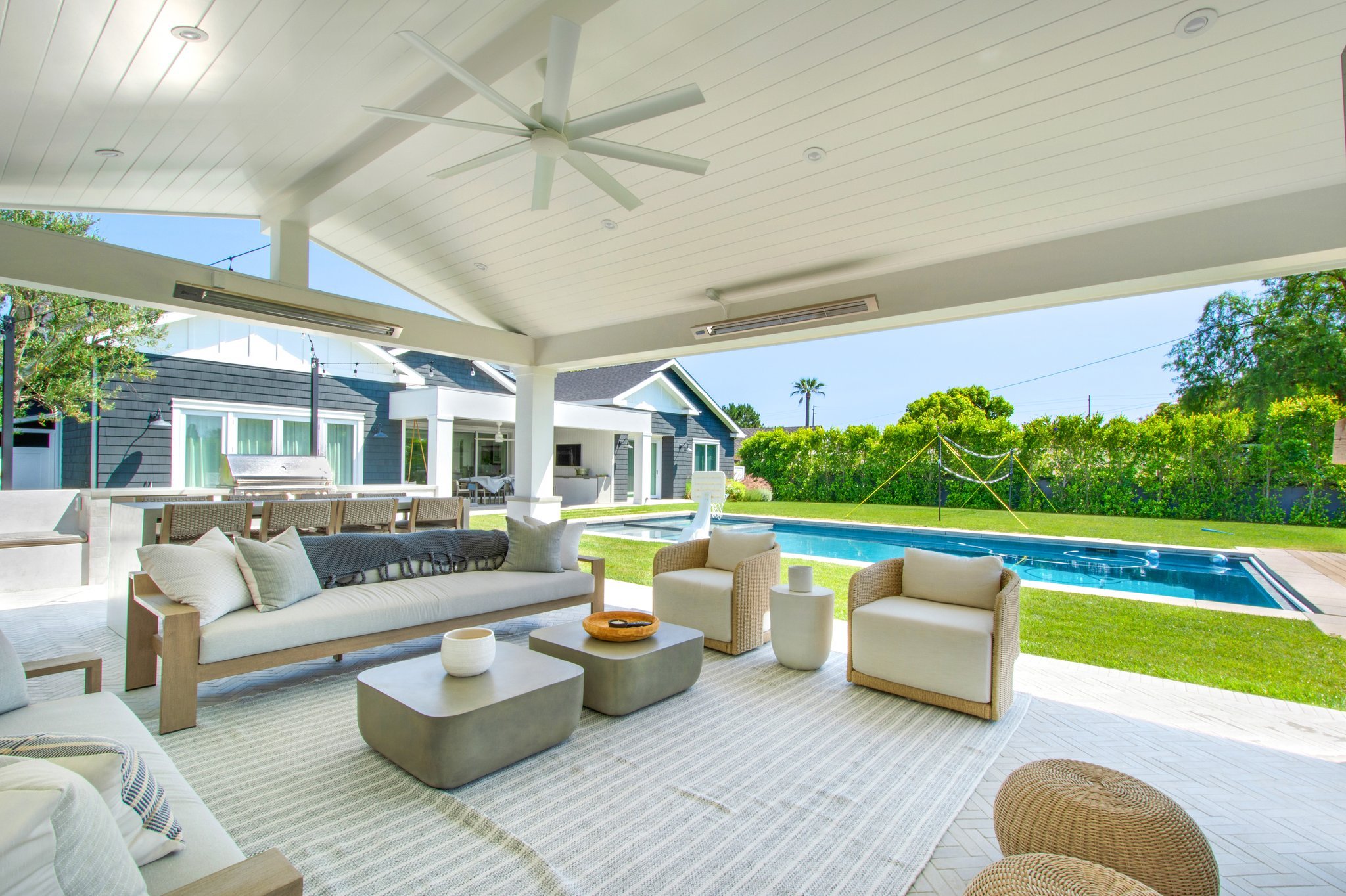 Outdoor living room, custom built structure