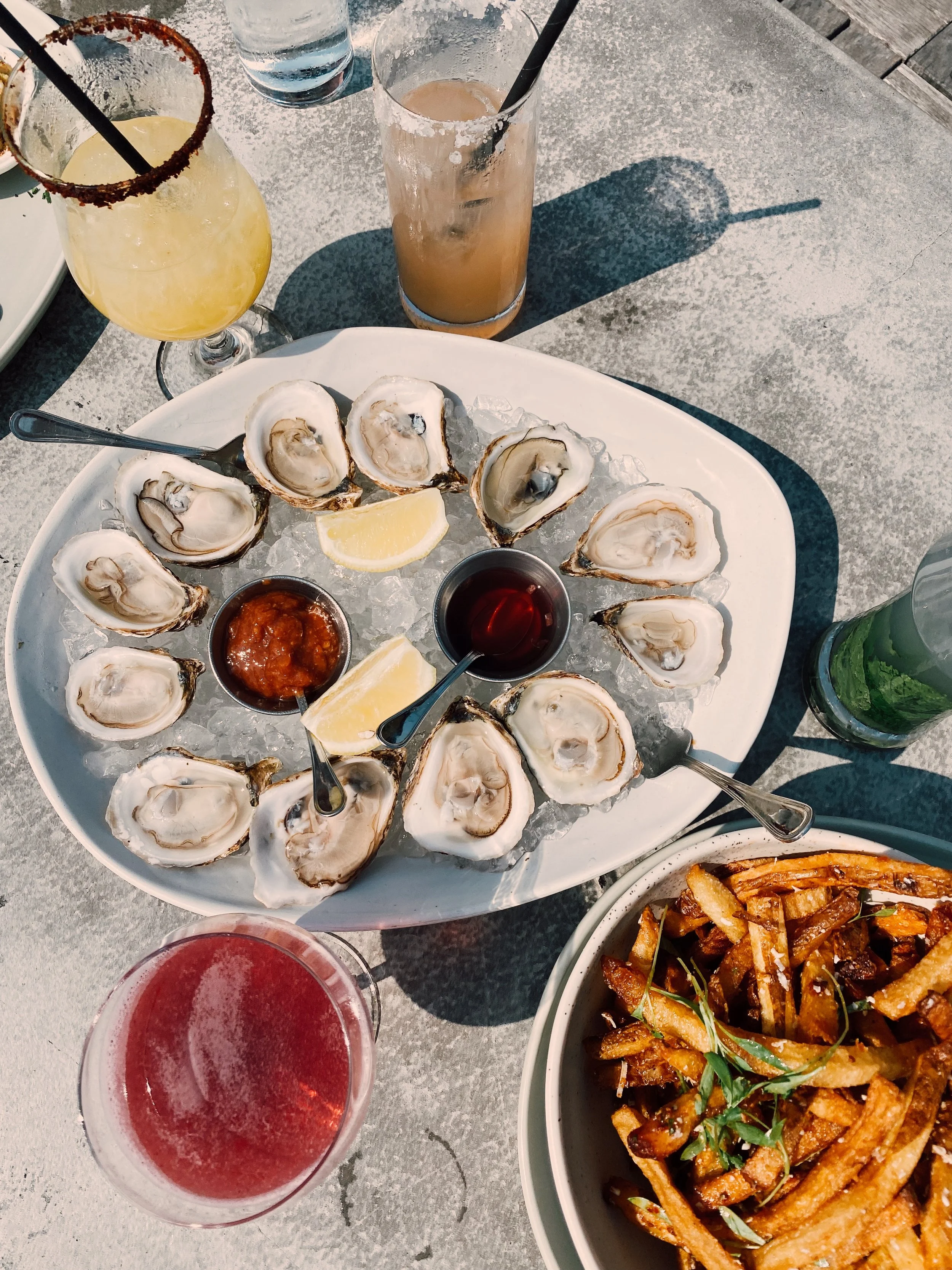 Oysters on a rooftop in Charleston Anna Petrow
