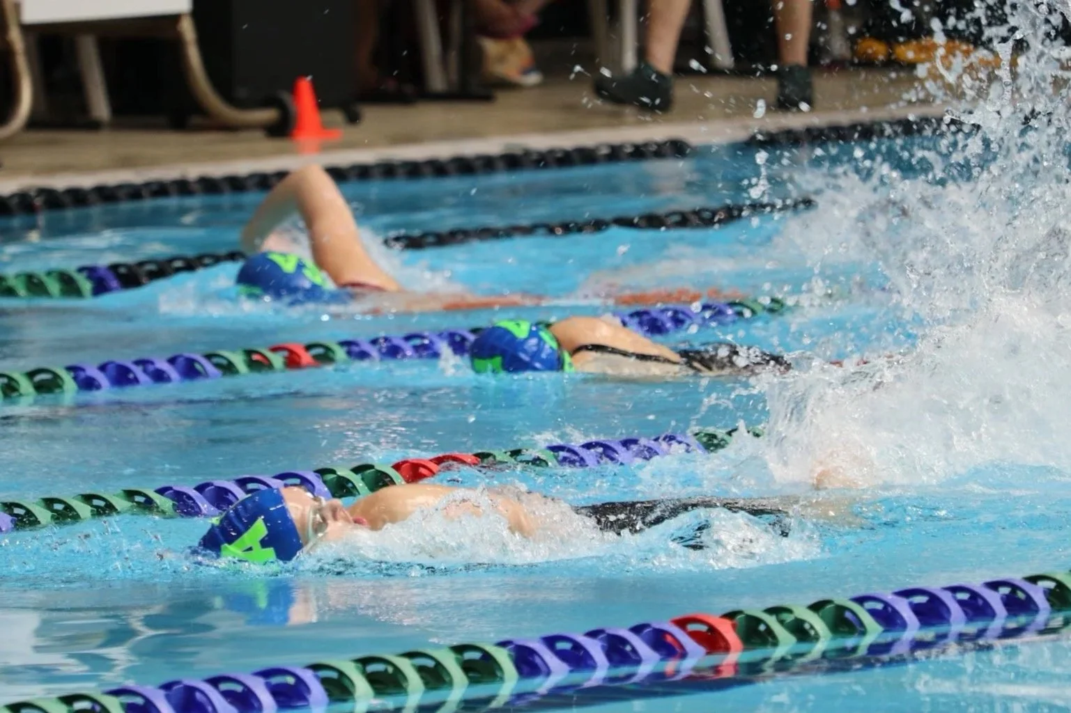 Pacific Lifesaving Club swimmers training in a pool