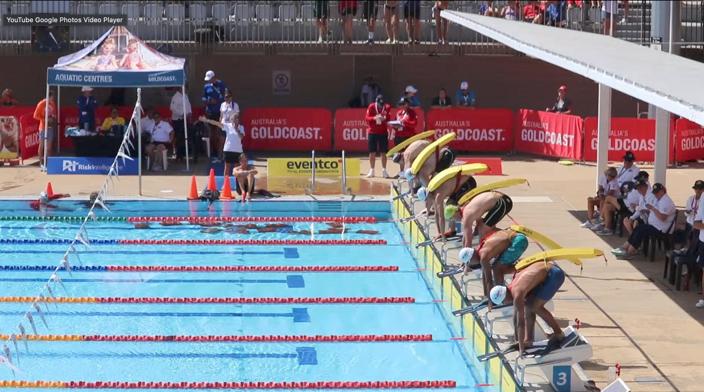 Pool lifesaving competition at the Gold Coast