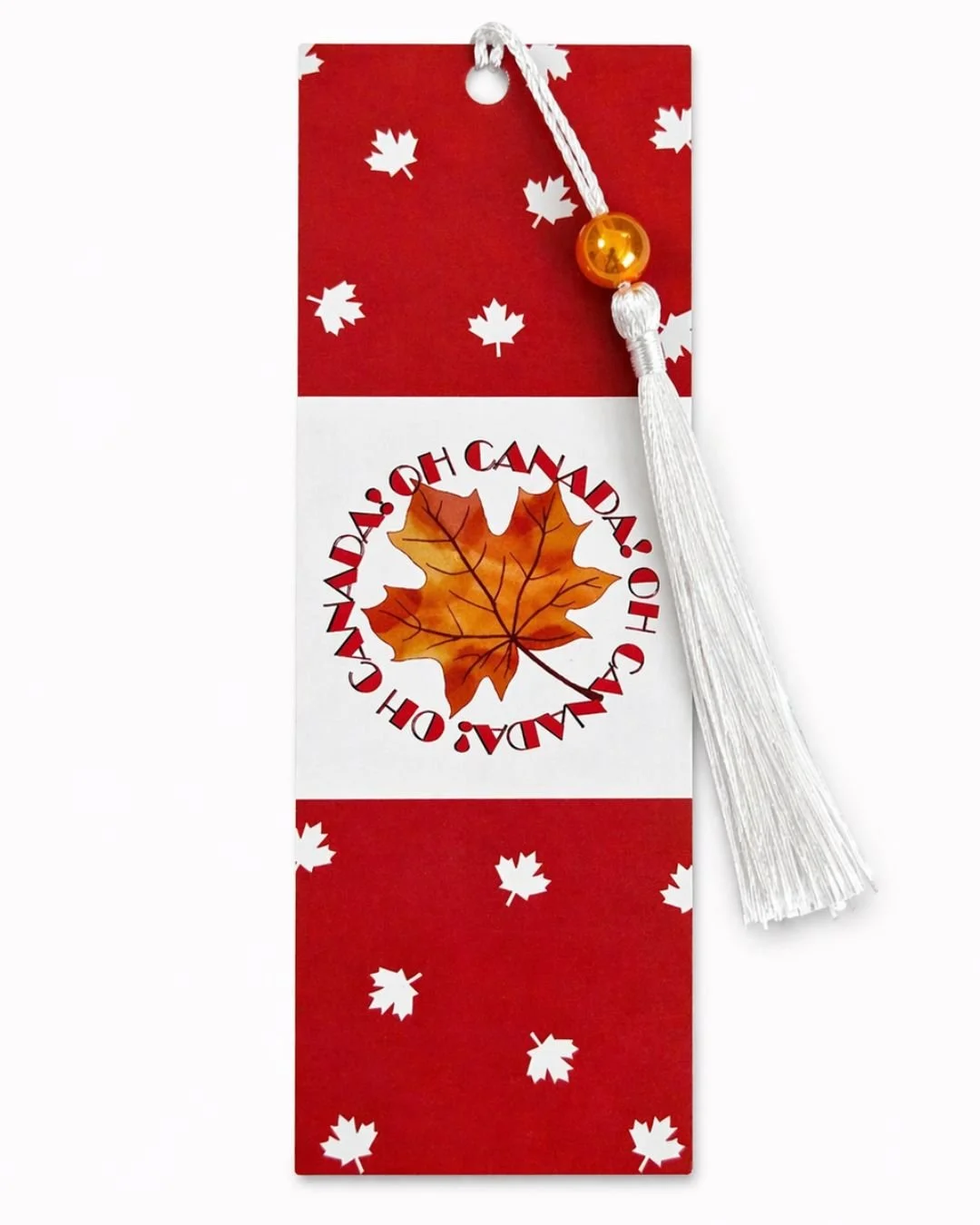 OH Canada! Bookmark with Orange Bead