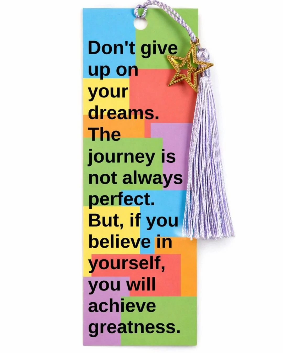 Believe in Yourself Bookmark with Gold Star Charm