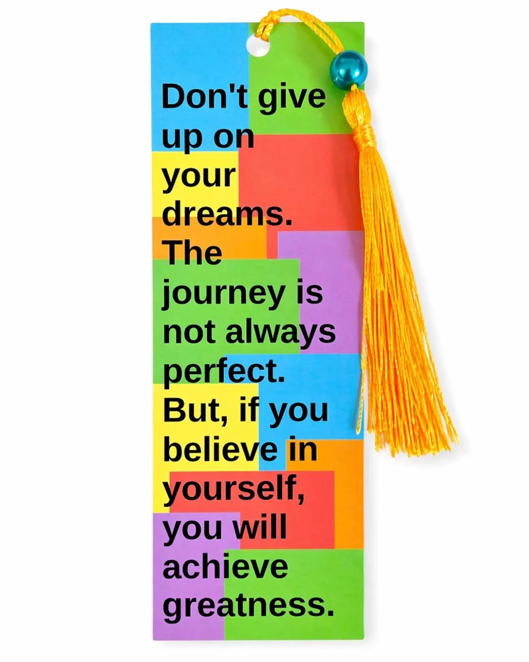 Believe in Yourself Bookmark with Sea Blue Bead