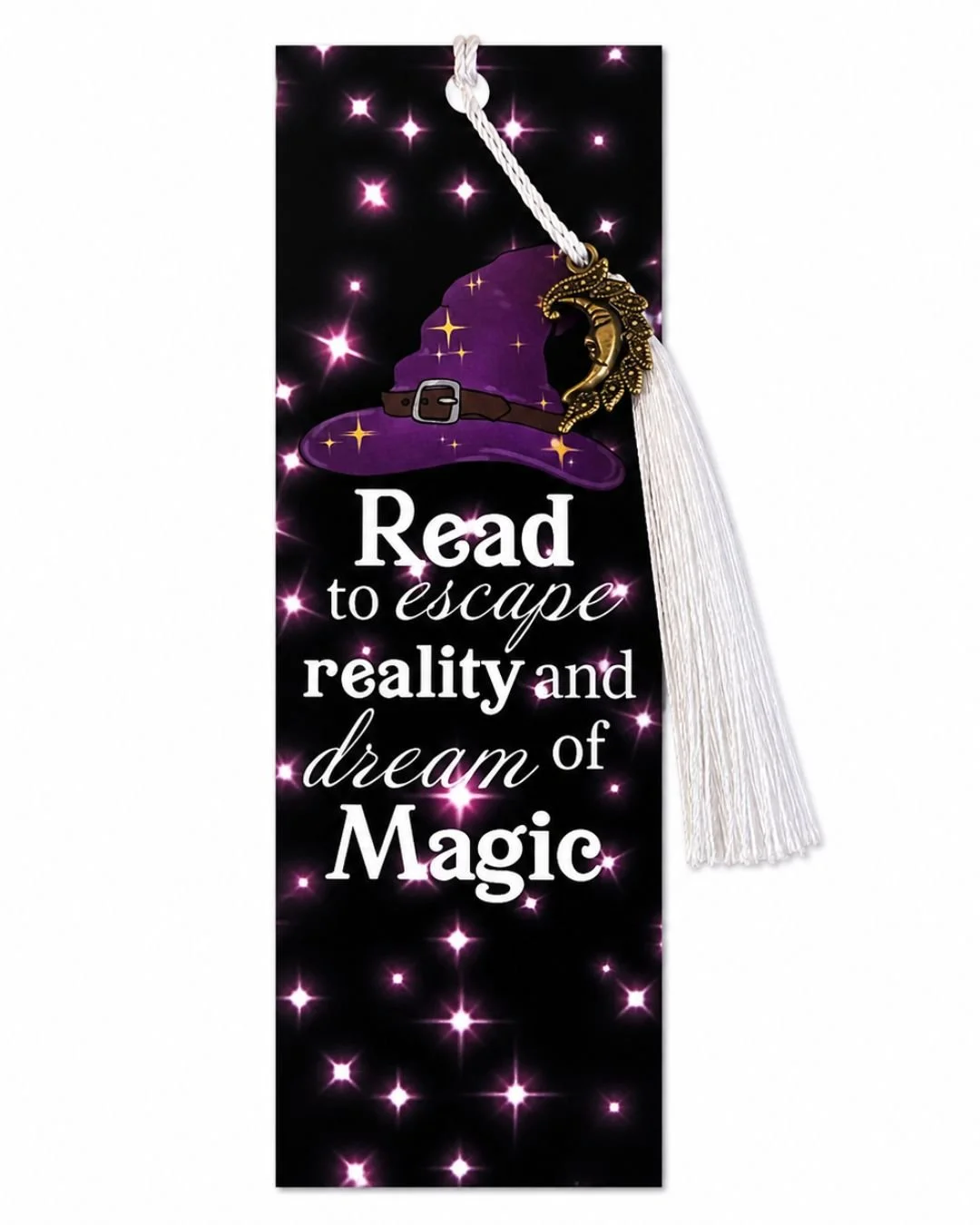 Reading Magic Bookmark with Crescent Moon Charm