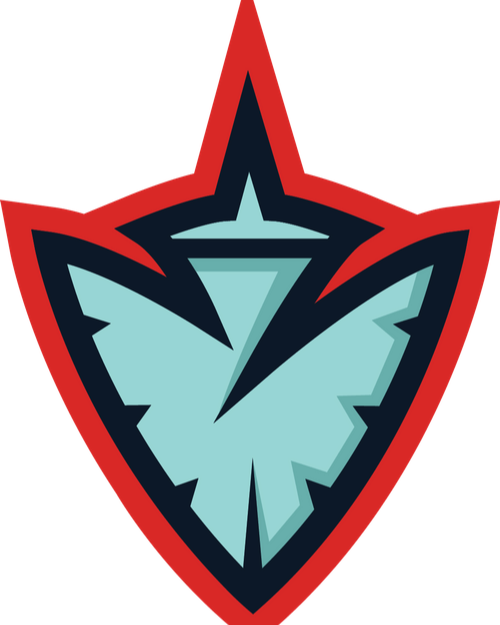 A stylized logo featuring a shield shape with a clock face showing sharp, angular lines and a lightning bolt through the middle, set against a red background.