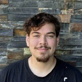 man in a black t shirt