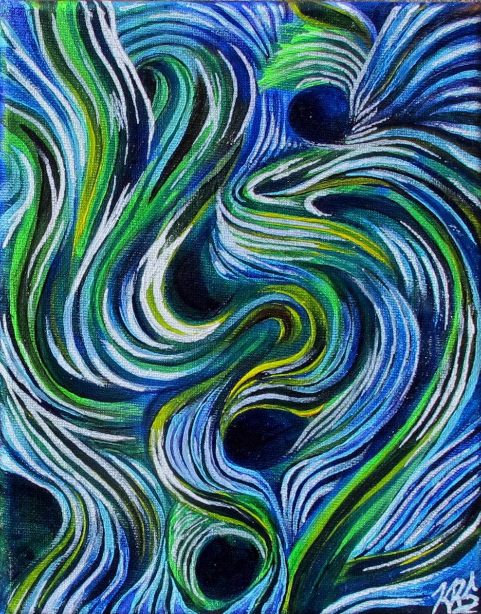 Caverns of Consciousness,
Acrylic on Canvas,
8in x 10in, 
2024,
Inquire
(Featured in Quibble Lit V: CHANNEL)