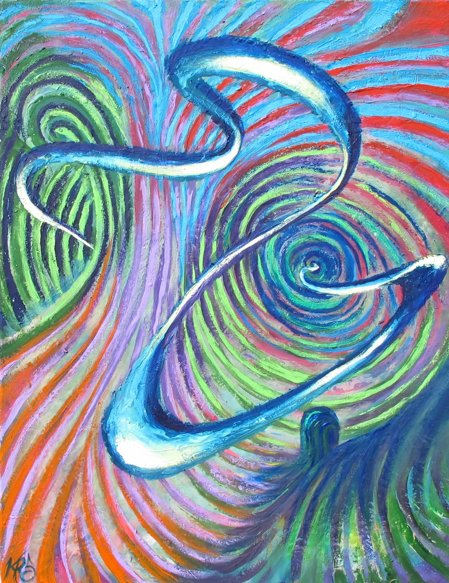 Mental Pathways,
Textured Acrylic on Canvas,
36in x  48in,
2025,
Inquire
(Featured on cover of Issue 58 of Beyond words magazine, also published in Quibble Lit V: CHANNEL)