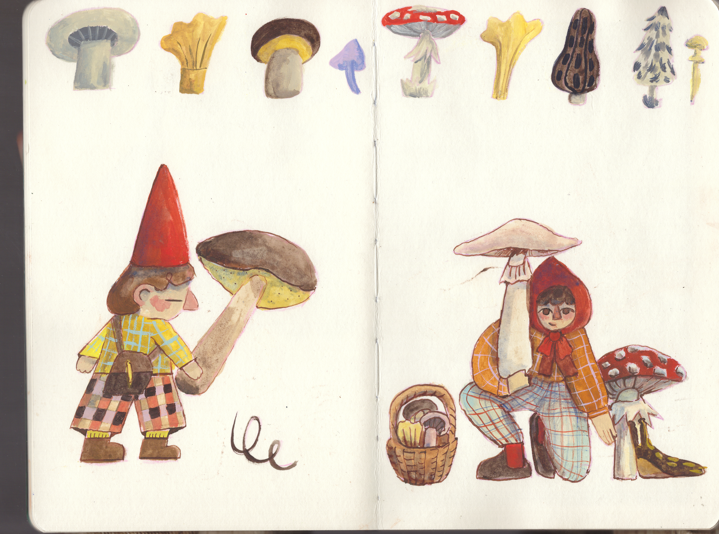 Mushrooms, from my watercolor sketchbook
