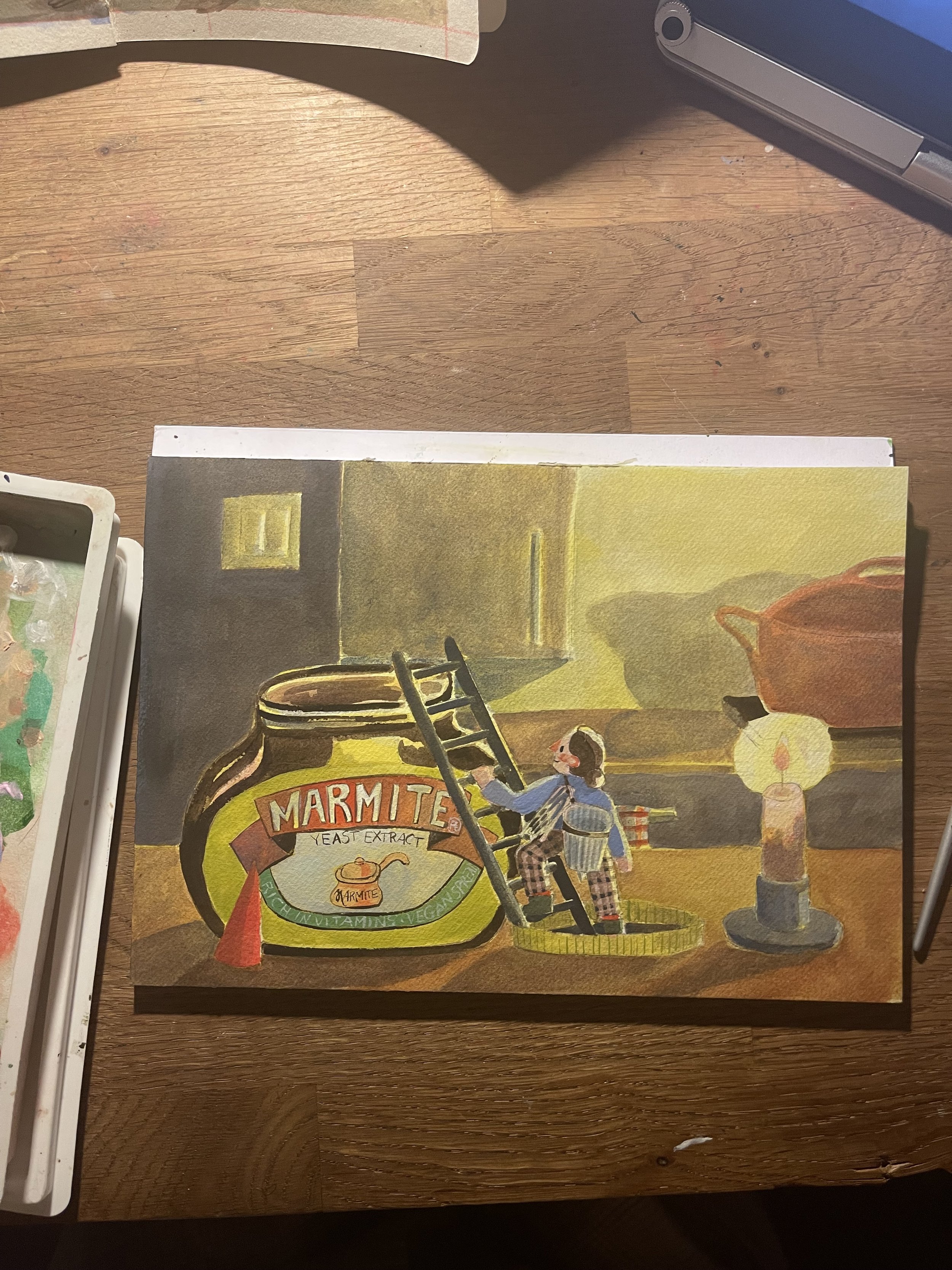 Pretty soon it was down to the last details - darkening a dark, adding white to clear up a bright spot... and then the linework