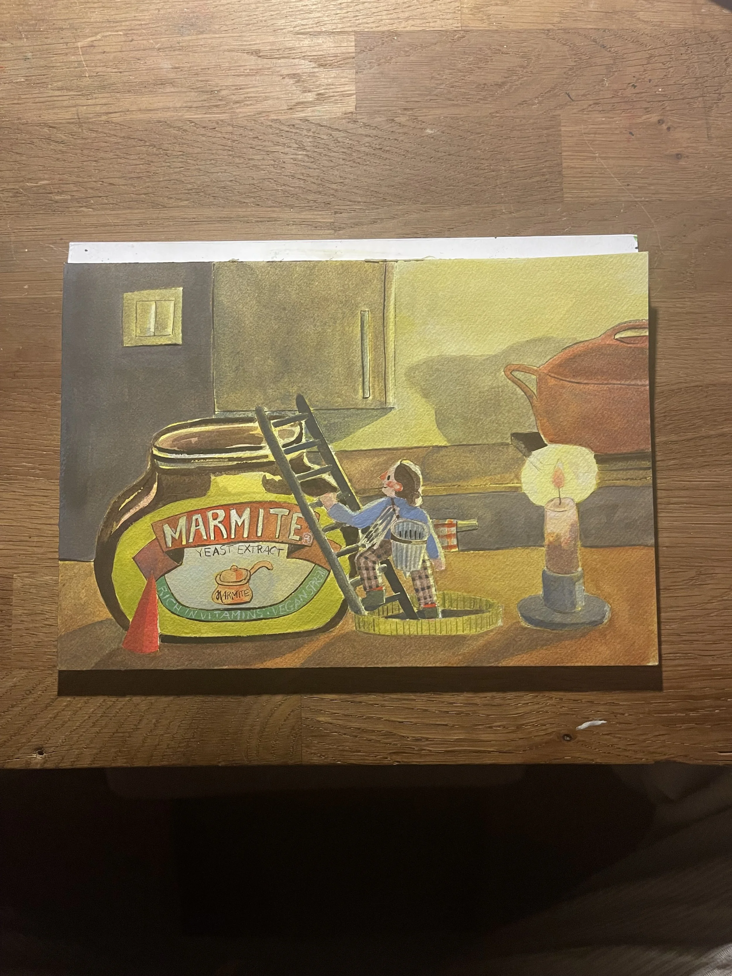 Now this time I actually worked the background first - I guess to gain confidence with the tool? I think the last thing I drew linework on was the actual gnome.