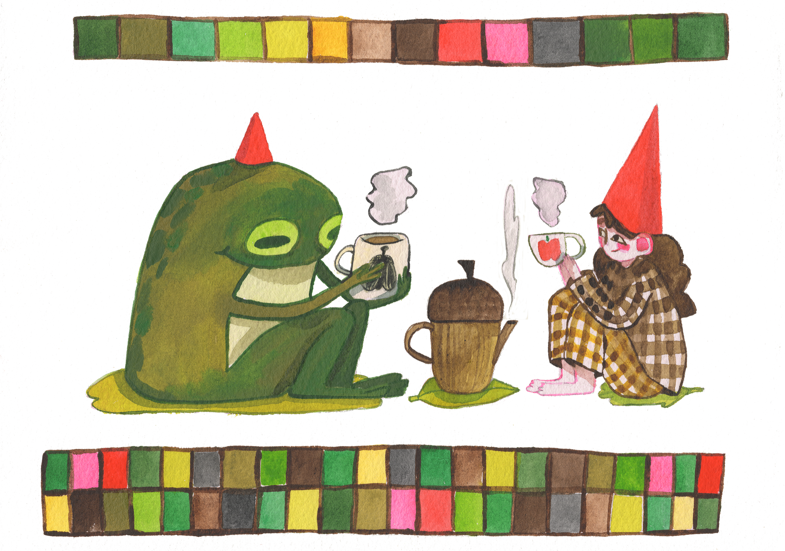 The tea and frog Gnome