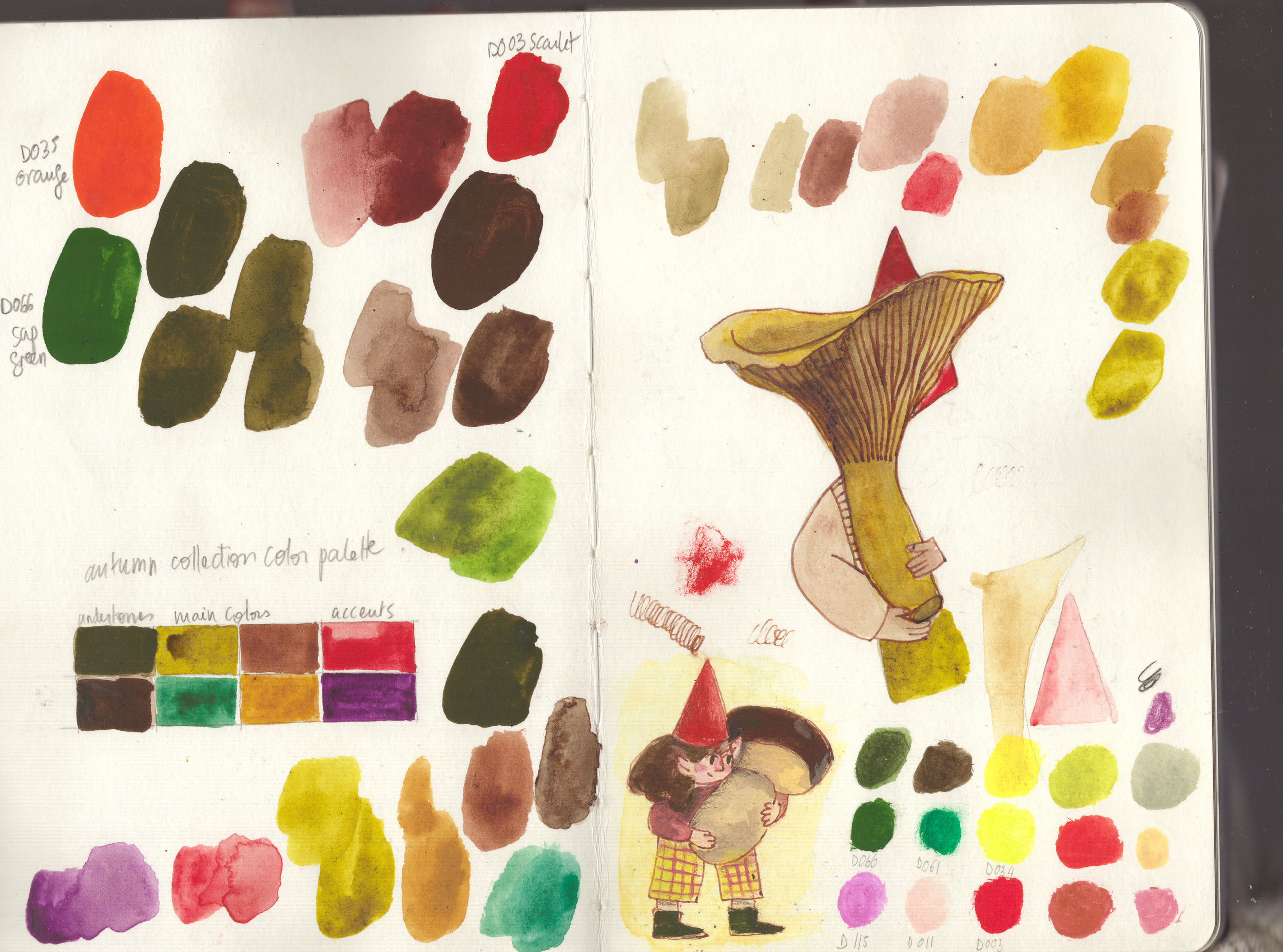 Color palette research from my watercolor sketchbook