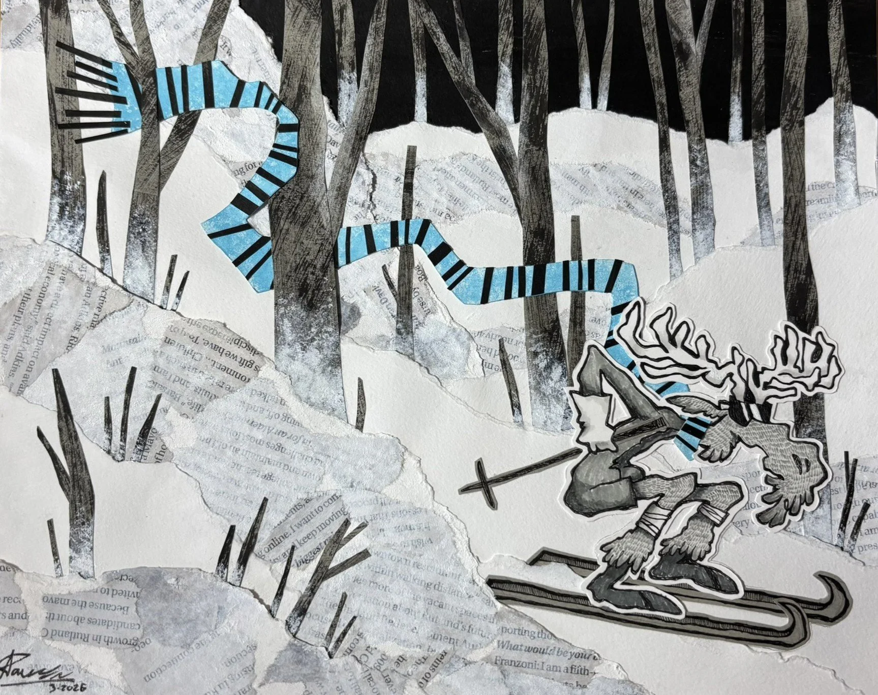 "Skiing Moose"