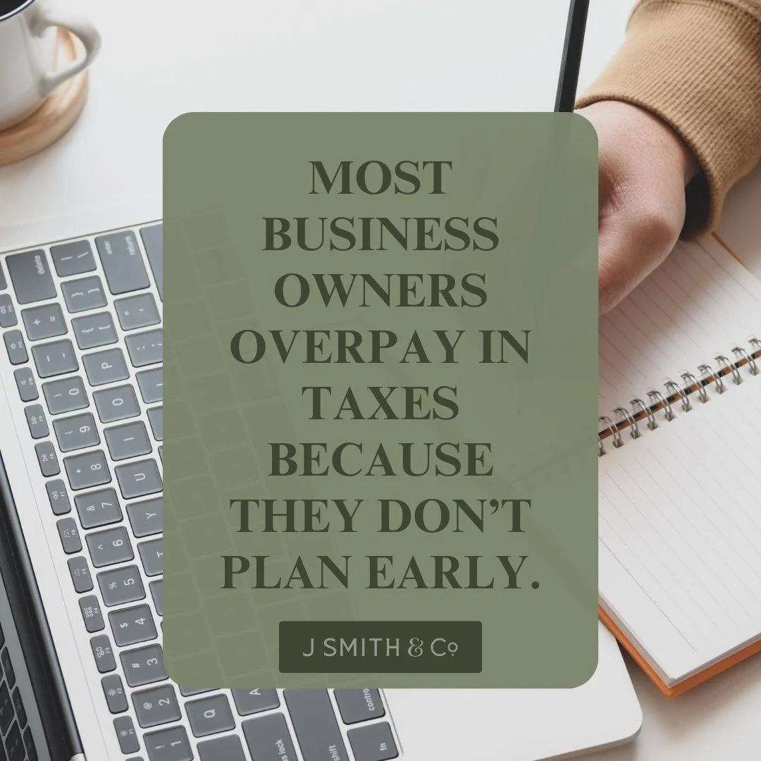 Most business owners overpay in taxes simply because they don&rsquo;t plan early. The right strategy protects your profit and keeps more of your money working for you.

#TaxStrategy #ProfitPlanning #BusinessClarity #SmallBusinessFinance #JSmithCo