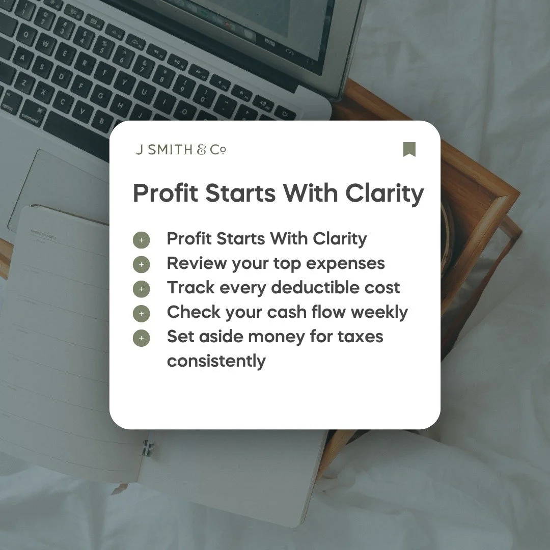Profit grows when you stay clear on your numbers. Simple habits like tracking expenses, reviewing profit, and checking cash flow each week help you make smarter decisions and keep more of what you earn.

 #BusinessClarity #ProfitPlanning #JSmithCo
