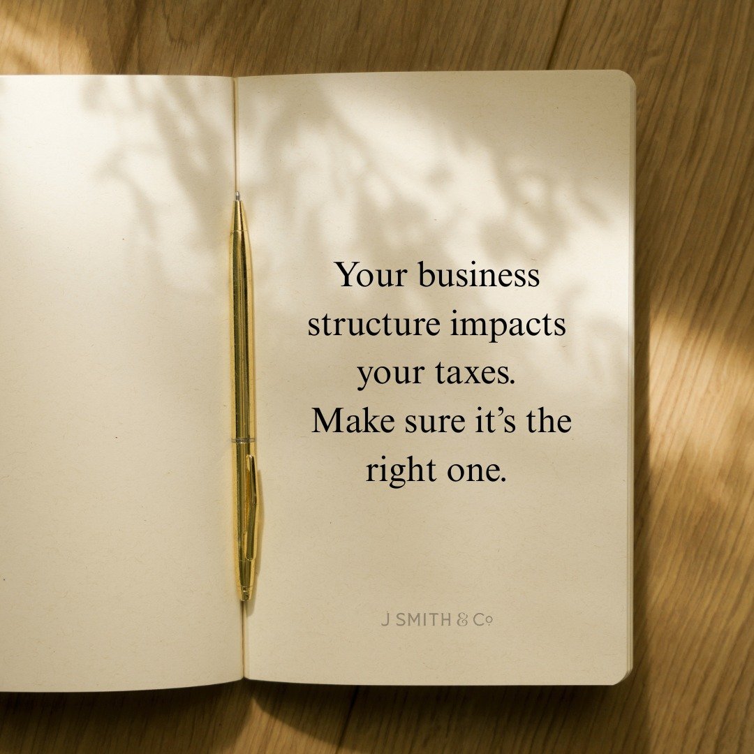Your business structure impacts your taxes.
Make sure it&rsquo;s the right one.

Most people set it up once and never revisit it.
But as your income grows, what worked before may not be the most efficient anymore.

Your structure affects how you&rsqu