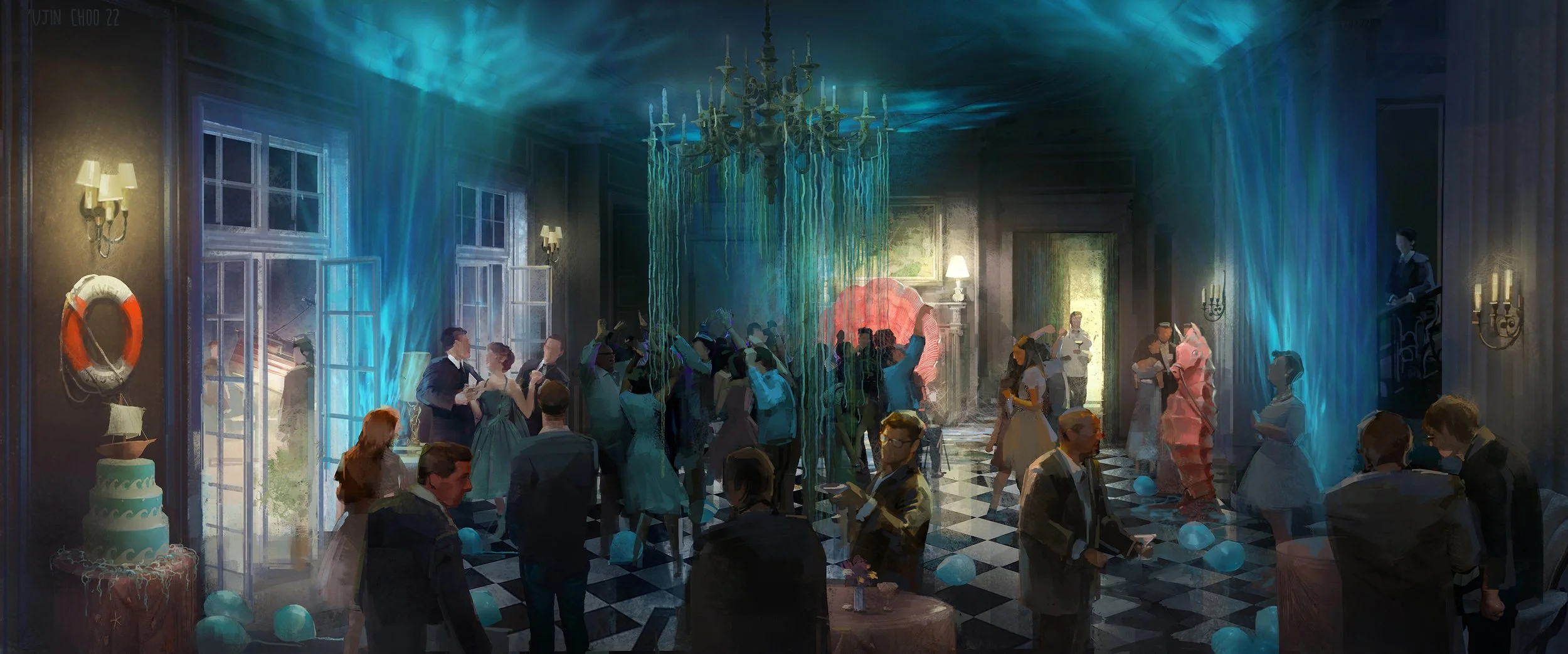 Apple TV show - Lady in the Lake - ShipWreck Party Scene 