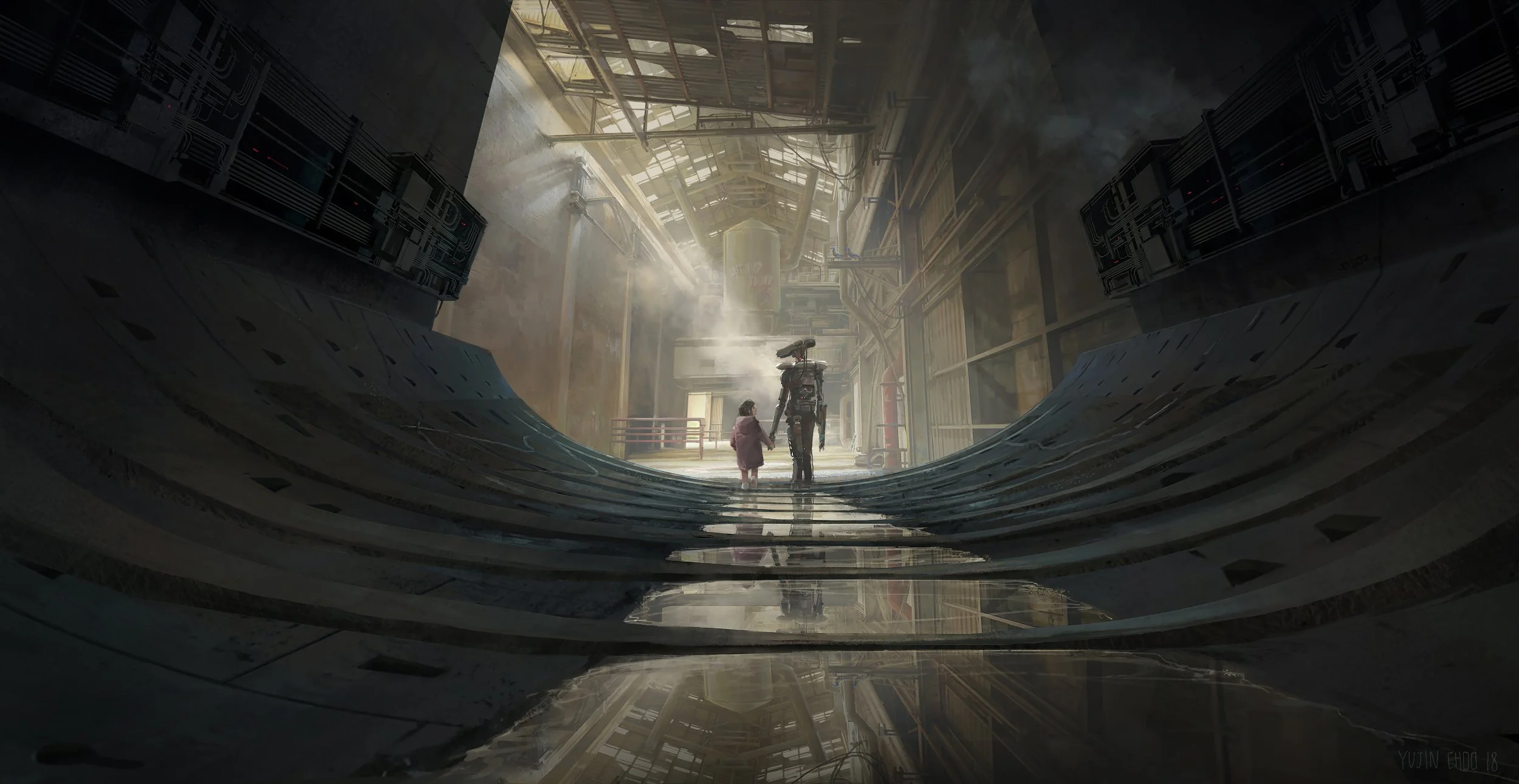 Personal project - Cyberpunk - Robot and Little girl