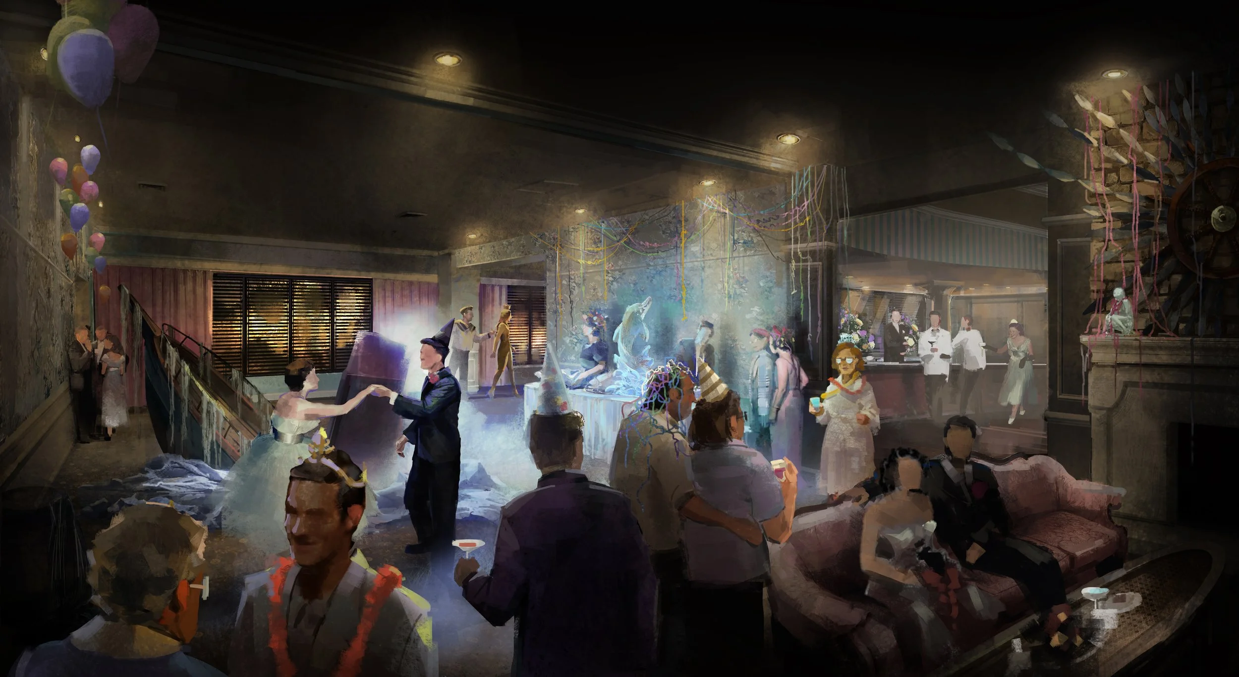 Apple TV show - Lady in the Lake - ShipWreck Party Scene