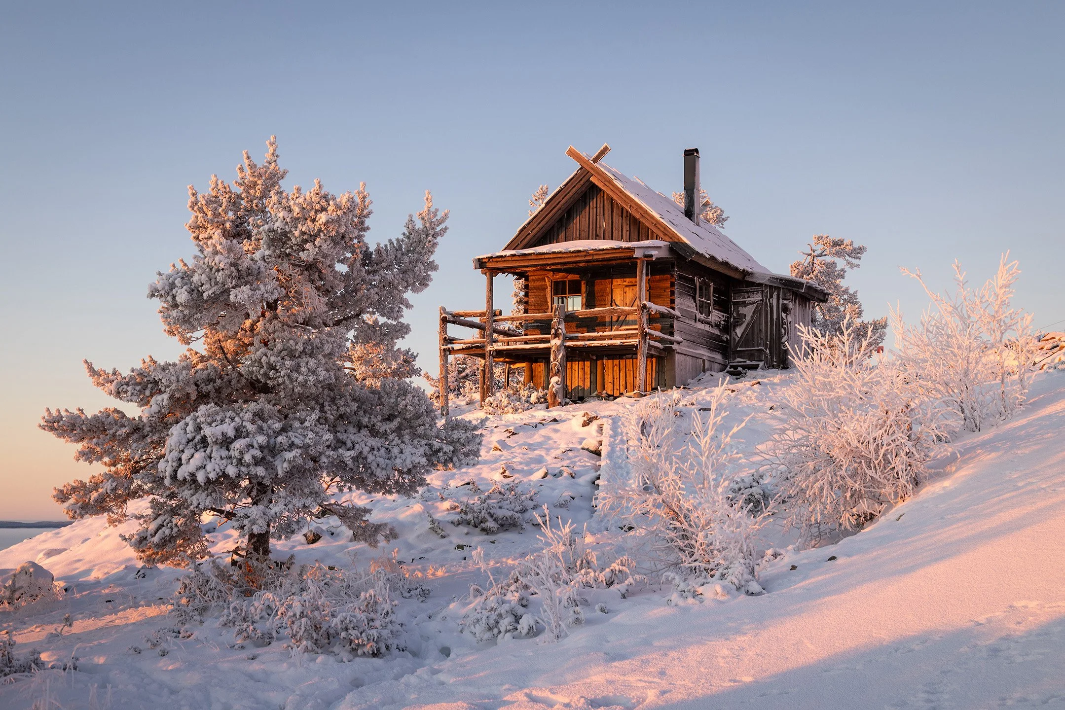 Santa's Cabin at Sunset