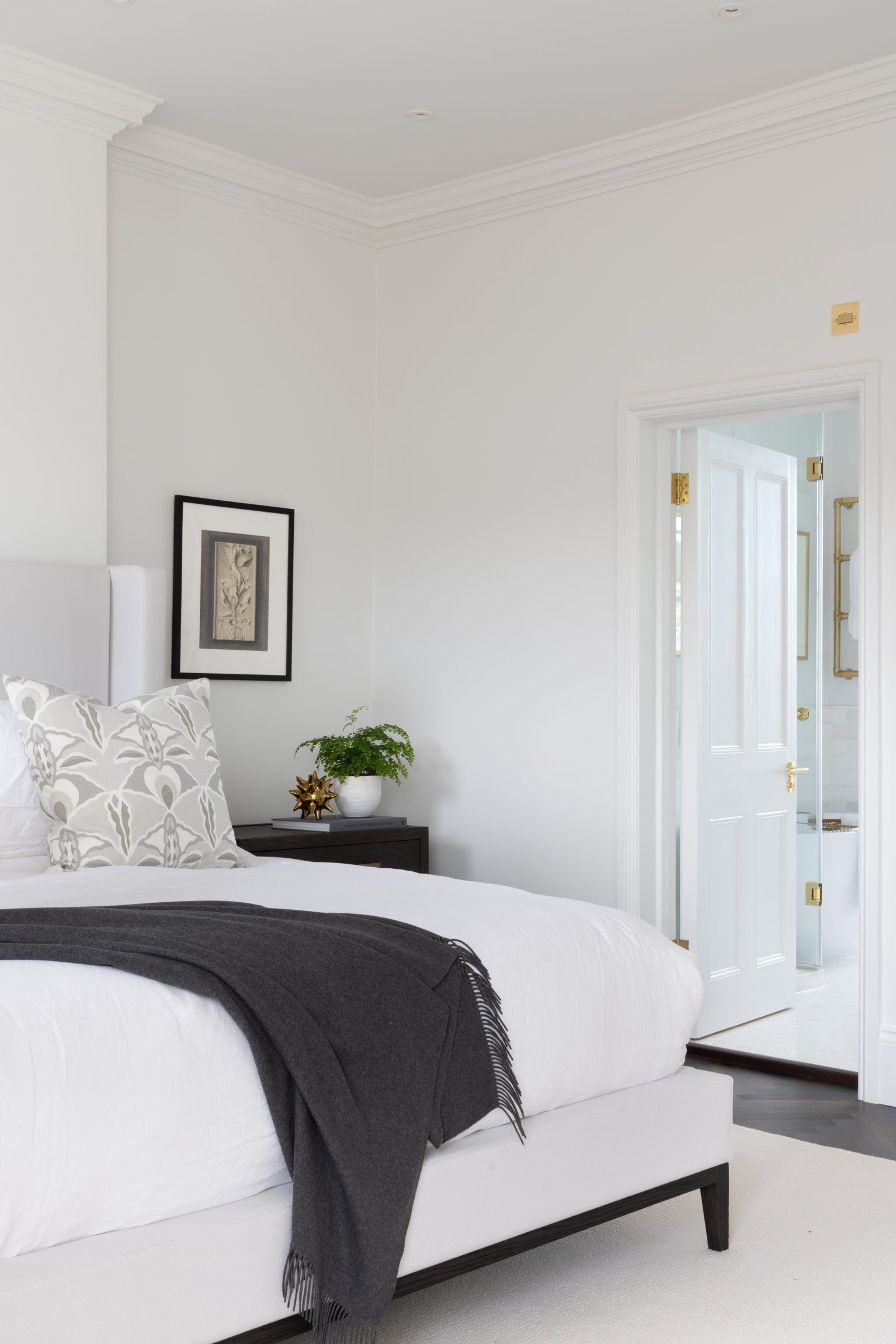 Primary Bedroom Suite. Photography by Paul Craig @PaullMCraig; Tile and Fixtures by West One Bathrooms @WestOneBathrooms; Cabinetry by Herringbone House @HerringboneHouse