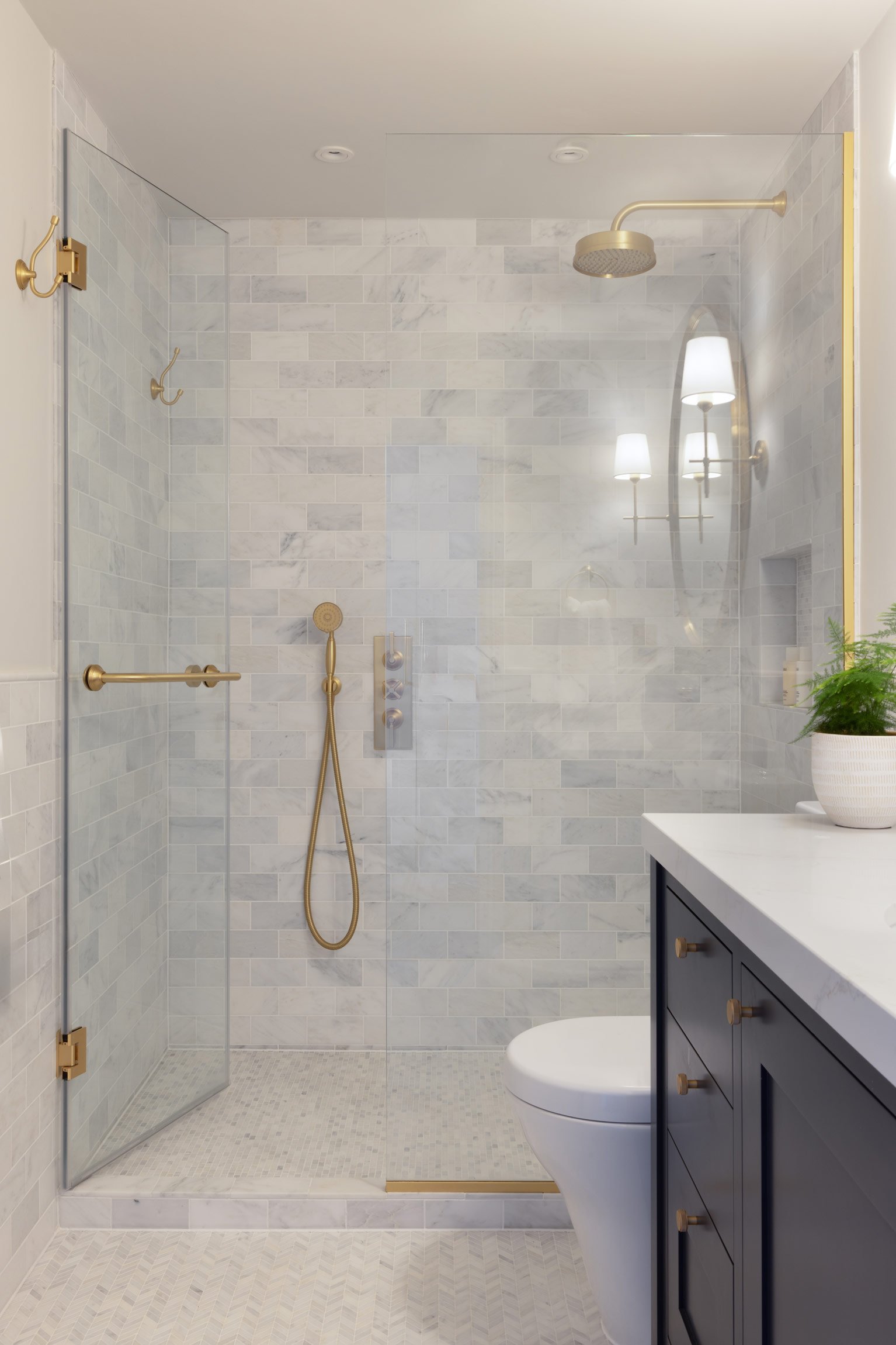Photography by Paul Craig @PaullMCraig; Tile and Fixtures by West One Bathrooms @WestOneBathrooms; Cabinetry by Herringbone House @HerringboneHouse; General Contractor Alchemy Build Ltd @alchemybuild