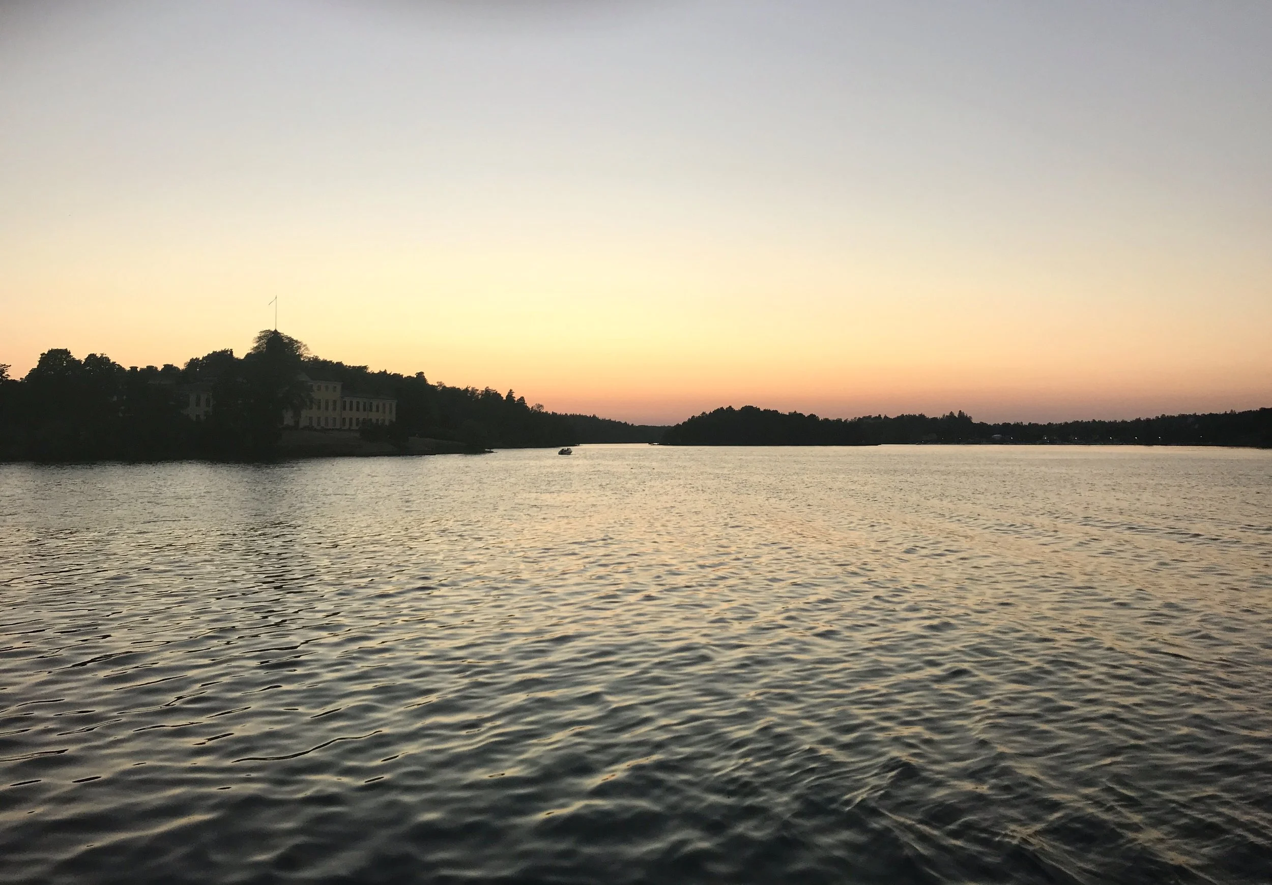 Waterfront overlooking Ulriksdals Slott in Stockholm, Sweden