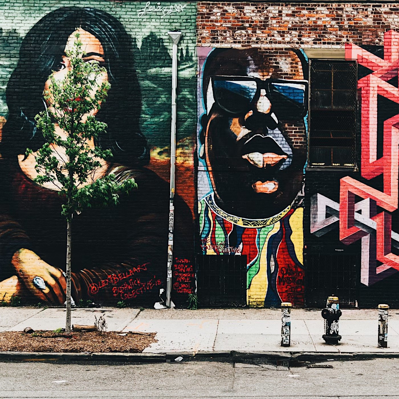 Notorious B.I.G. mural by Danielle Mastrion at the Bushwick Collective, Brooklyn