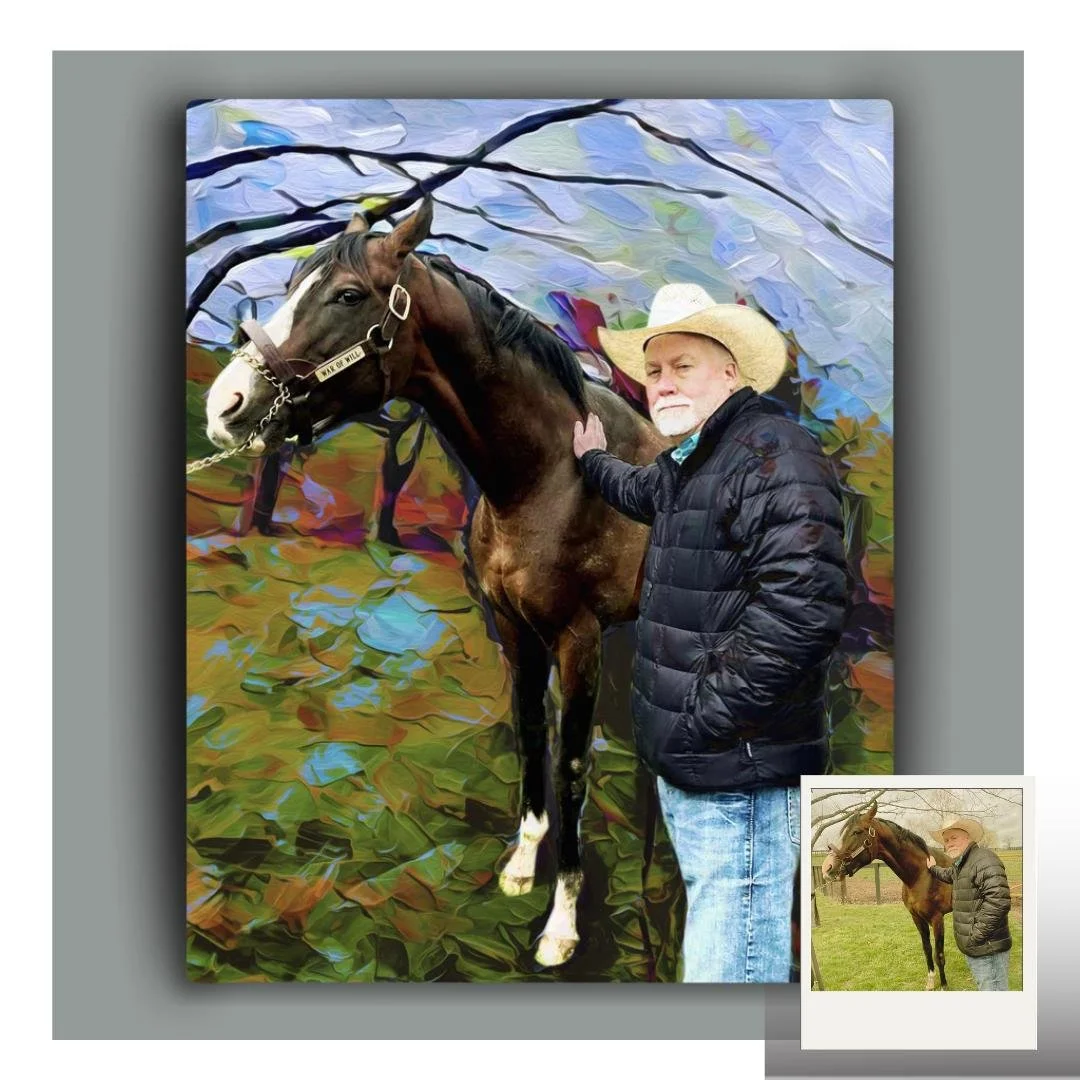 Framed poster featuring a large photo of a brown tabby cat with green eyes, a smaller picture of a gray and brown tabby cat, and another sleeping cat in the background. The word 'Porsche' is written at the top, and there is a short poem about cats on the right side.