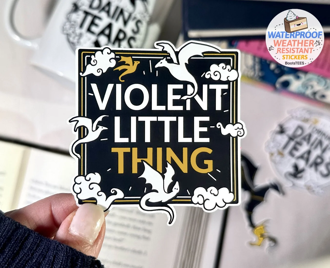 Violent Little Thing, Fourth Wing Stickers, 3" Fantasy Romance Dragon Decals