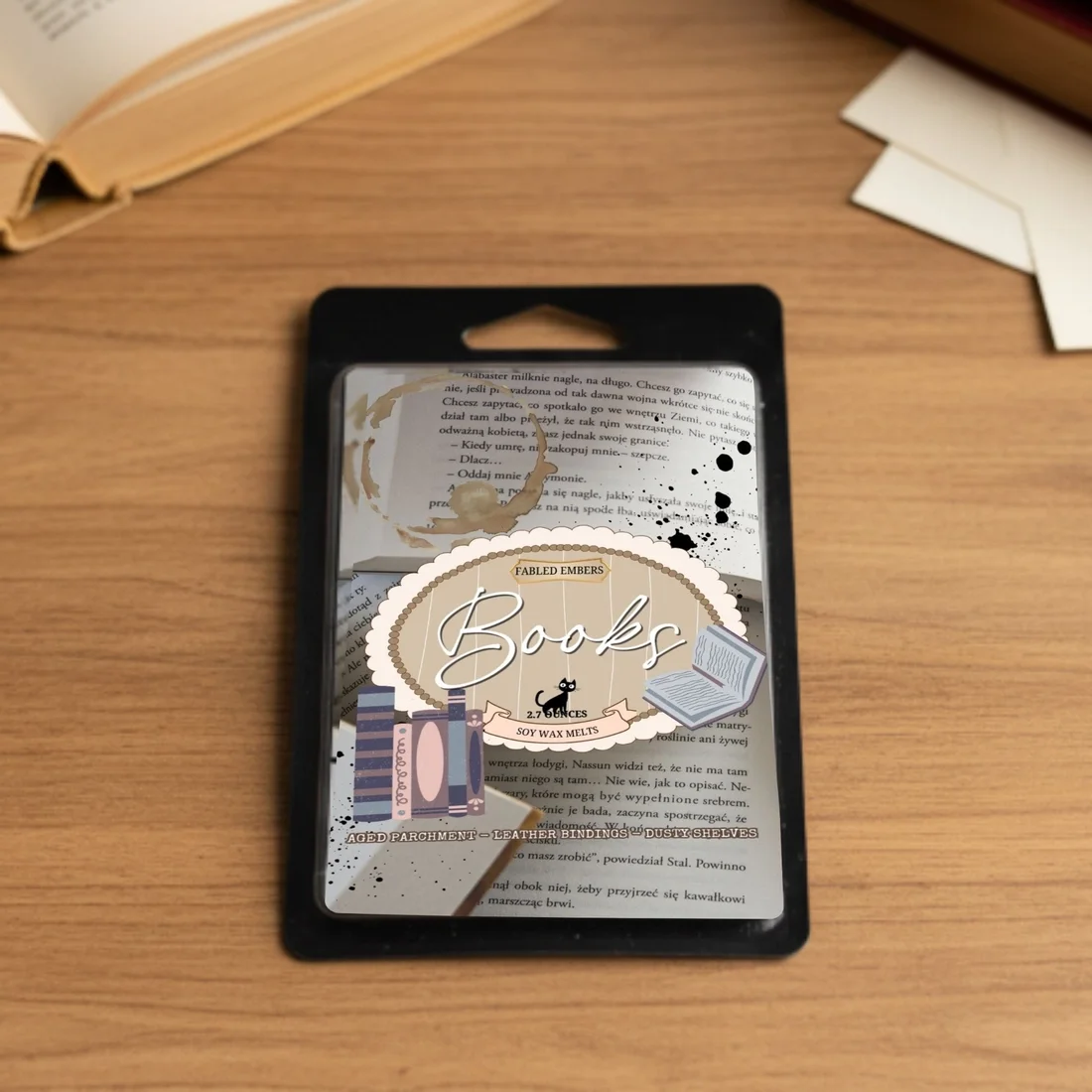 BOOKS wax melts | paperbacks + leather bindings + cedar