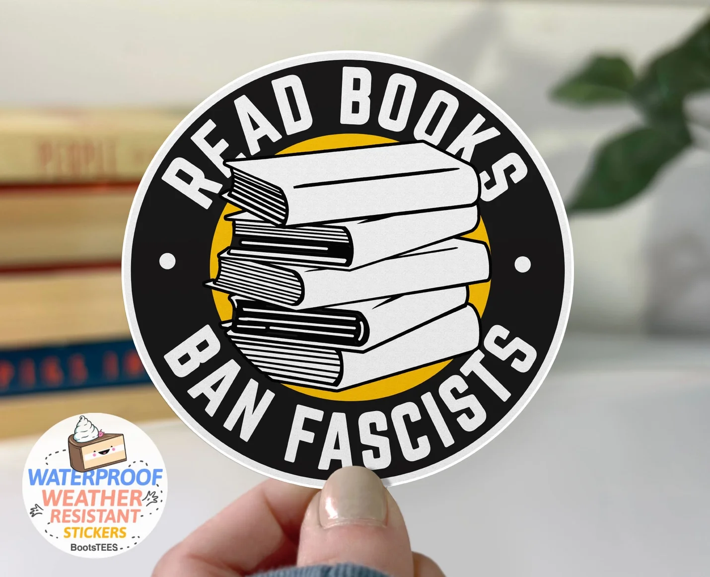Read Books Ban Fascists Sticker, 3"