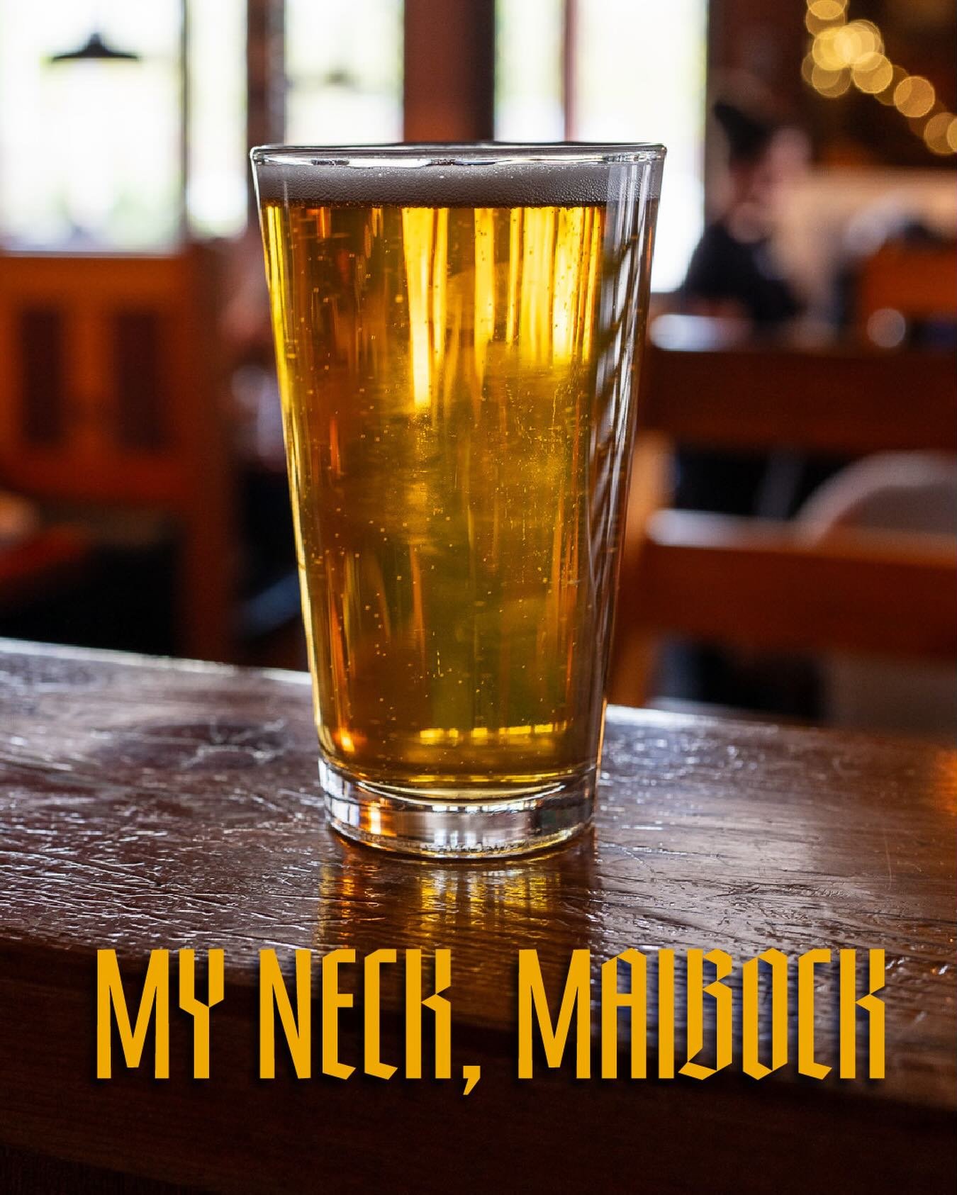 NEW BEER: My Neck, Maibock 🍻
Rich, golden, and worth the wait. This classic Maibock hits with waves of toasted bread and honey-sweet malt, balanced by a clean hop backbone. It&rsquo;s the smooth, warming finish you need for the first true days of sp