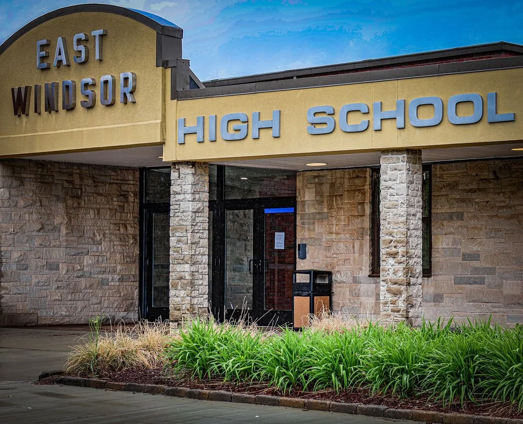 The main entrance at East Windsor High School.