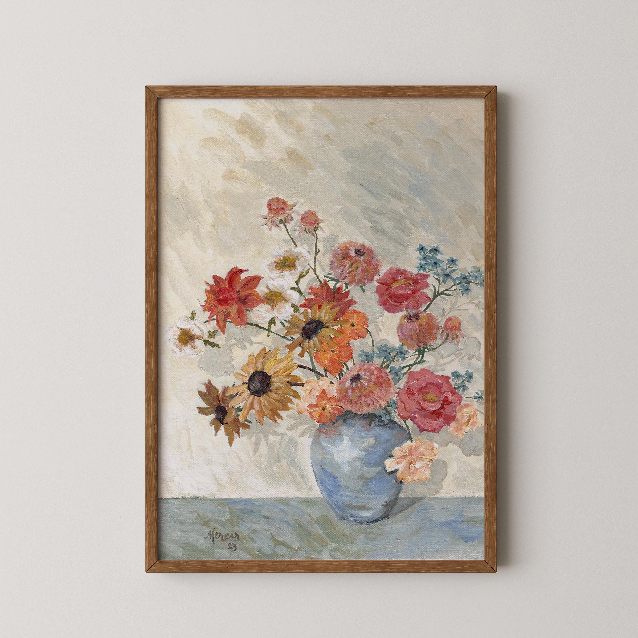 Floral Still Life Giclée Print - Colorful Garden Flowers - Home Grown by Becca Mercer