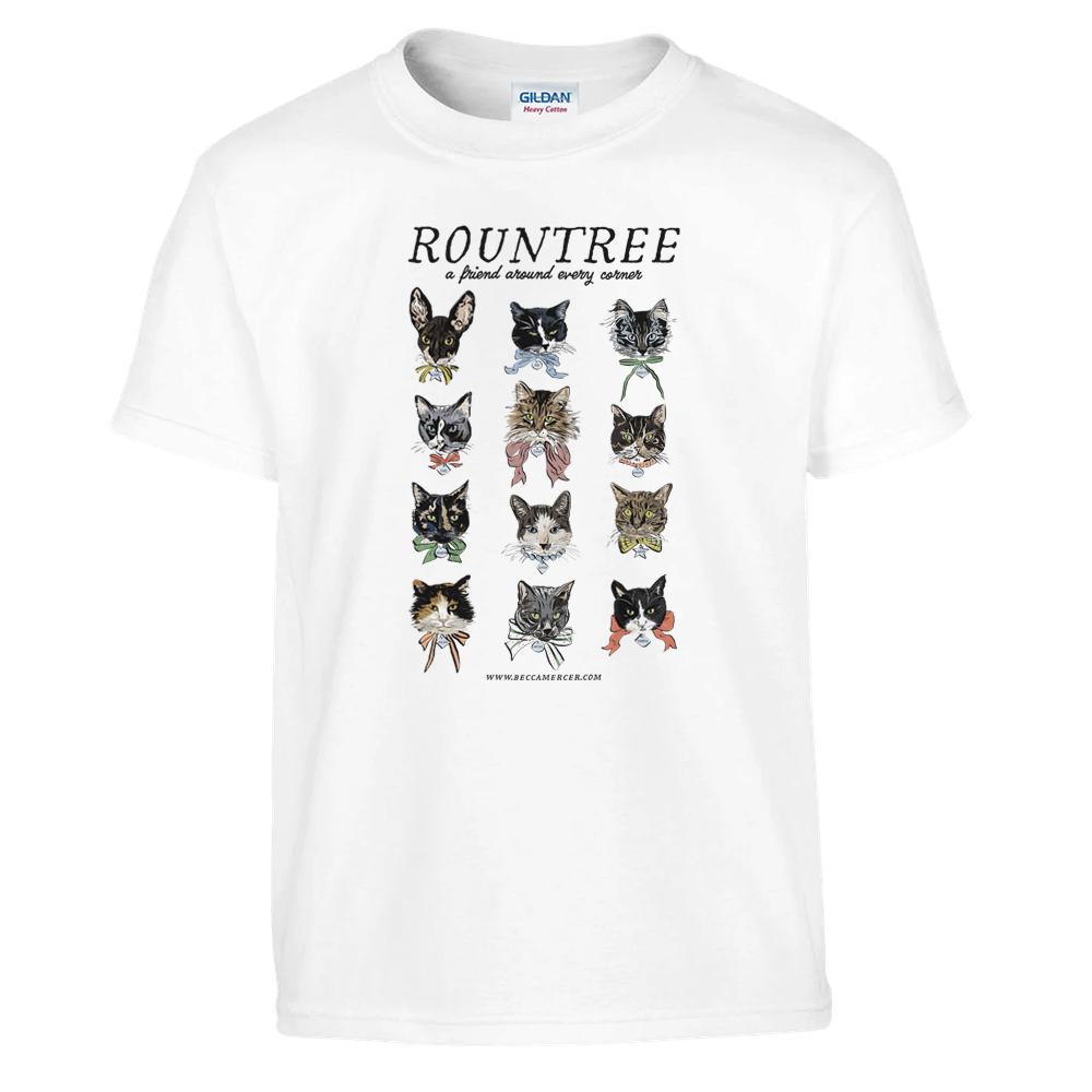 Cats of Rountree Kids T-shirt in Various Colors | 100% Cotton