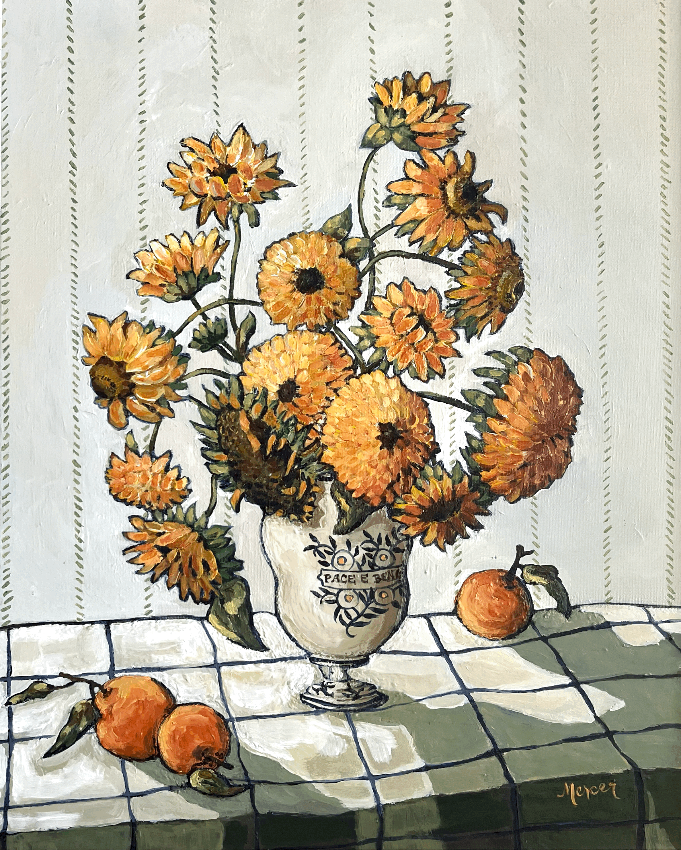 Pace e Bene ("Peace & Good") | Original Floral Painting (16x20)