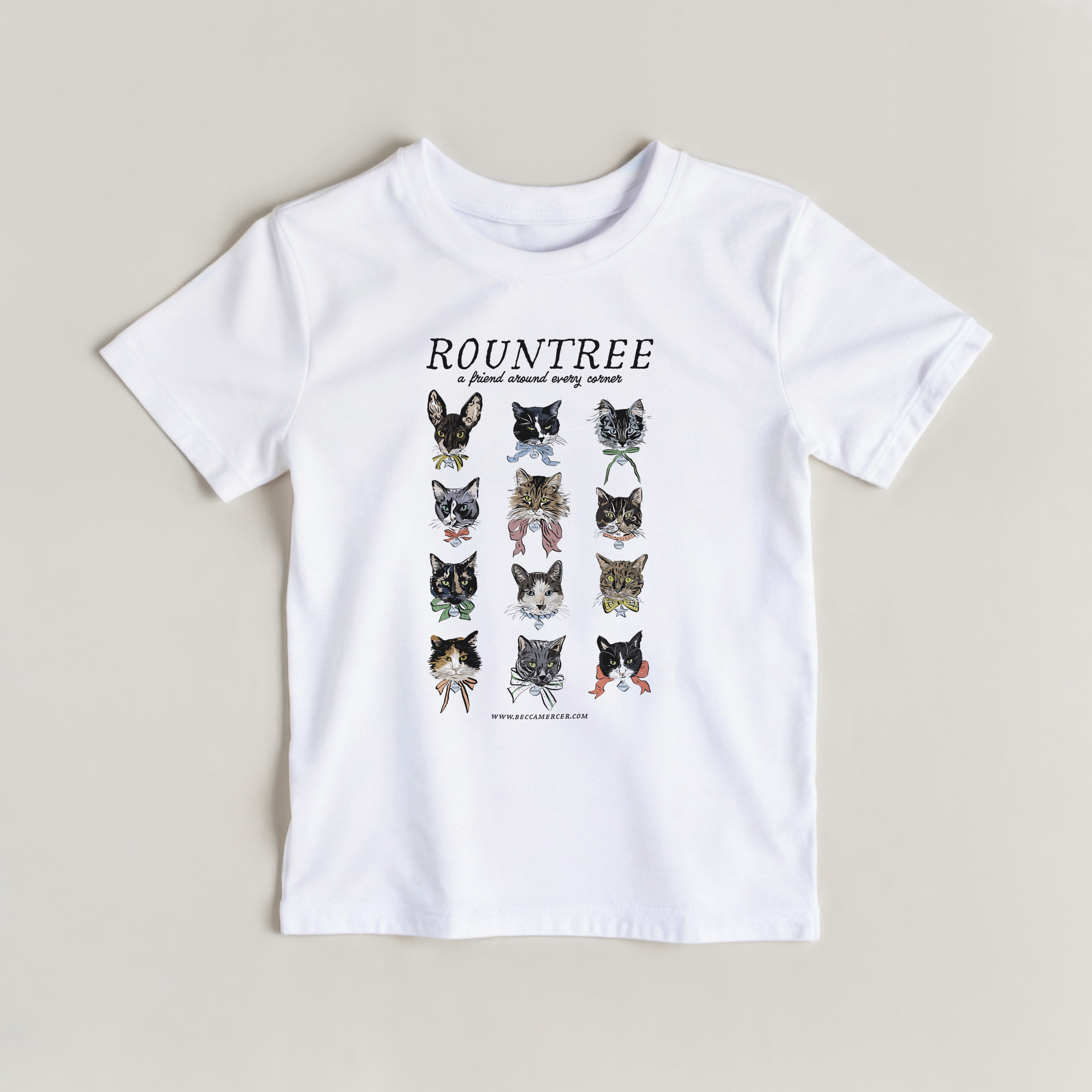 Cats of Rountree Kids T-shirt in Various Colors | 100% Cotton
