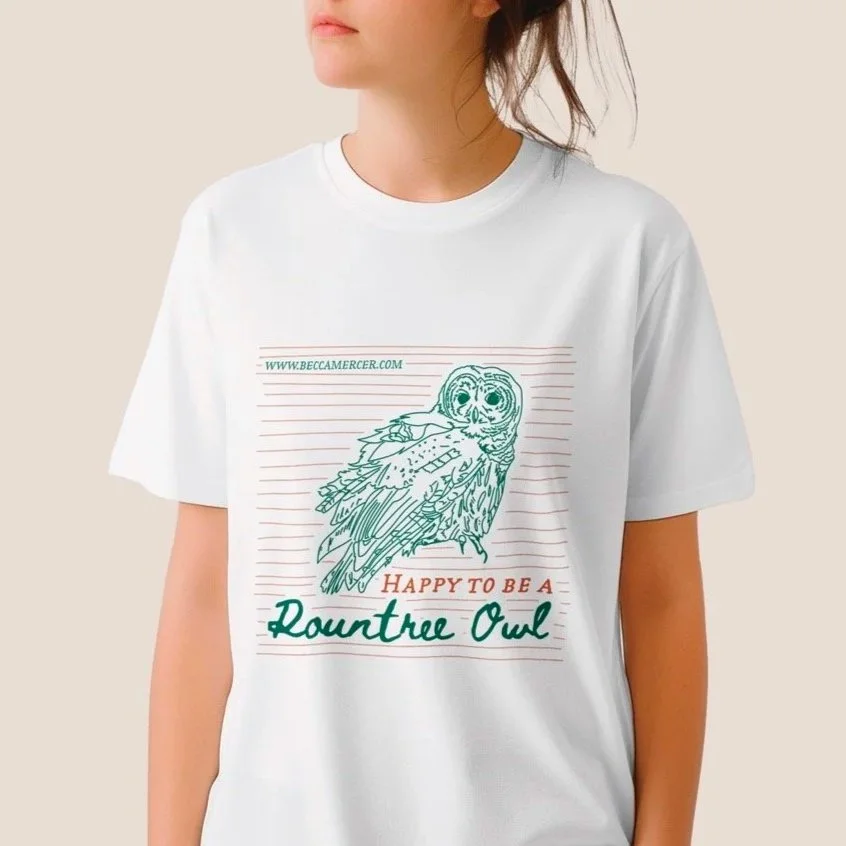 Rountree Owl T-shirt in Various Colors | 100% Cotton