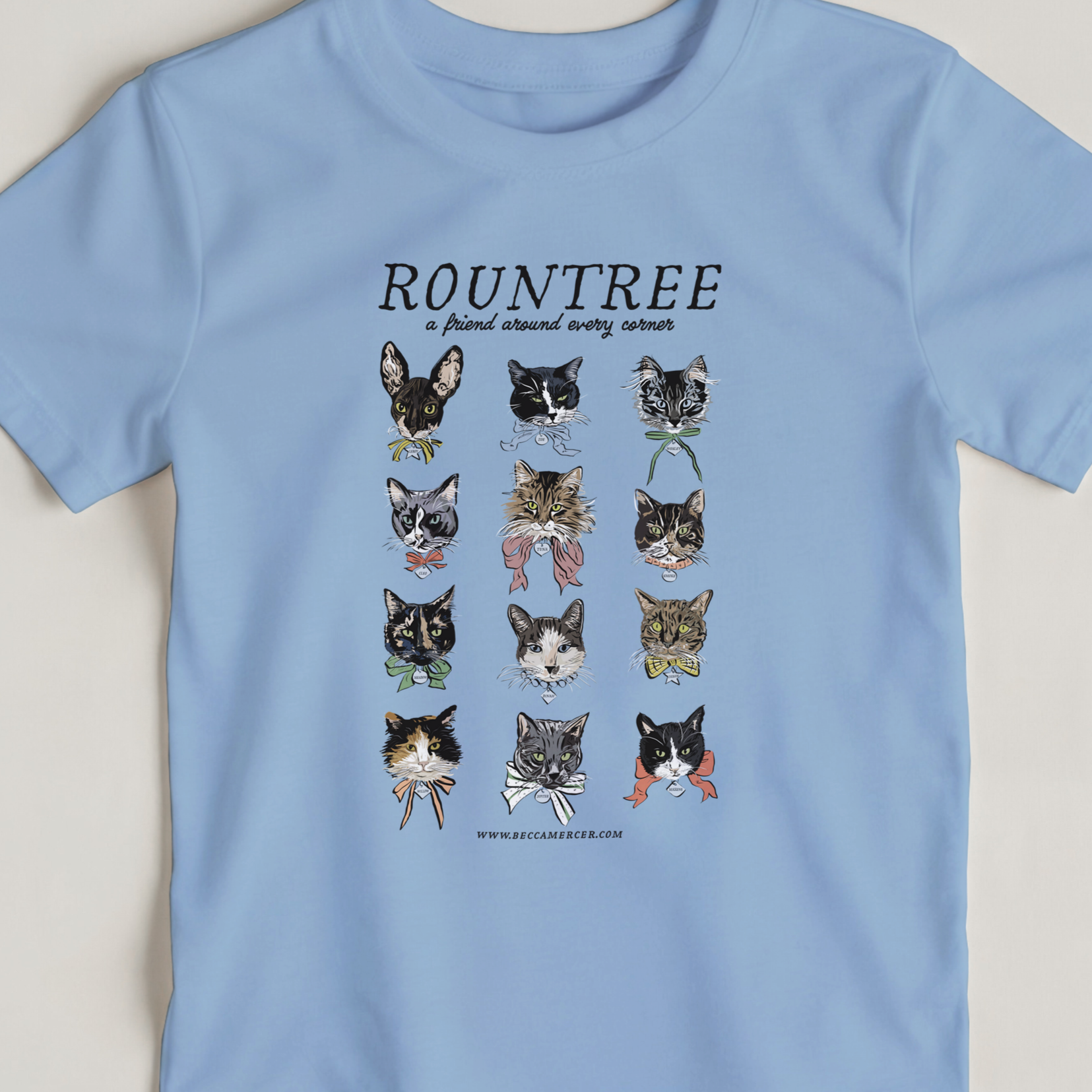 Cats of Rountree Kids T-shirt in Various Colors | 100% Cotton